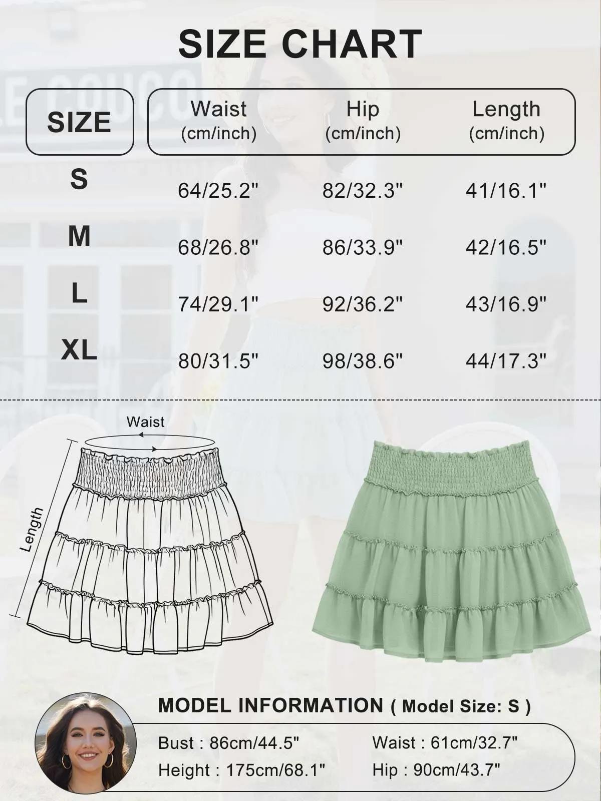 CheChury Mini Gonna a Vita Alta in Tulle a Balze con Pantaloncini Interni per Donna - immagine 6