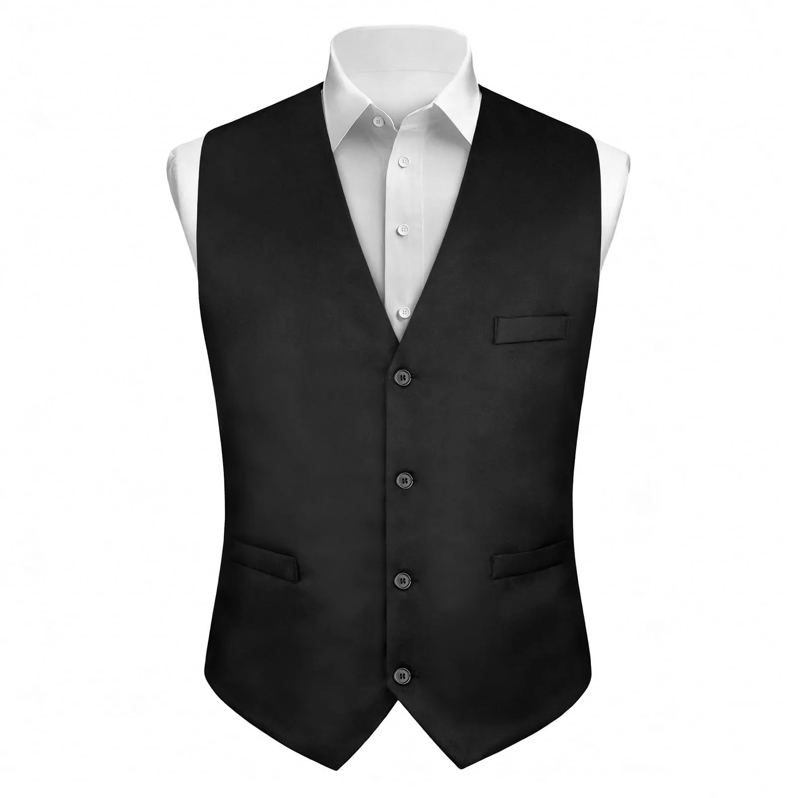 AUYAO Gilet Gotico da Uomo Formale, Nero, L - immagine 1