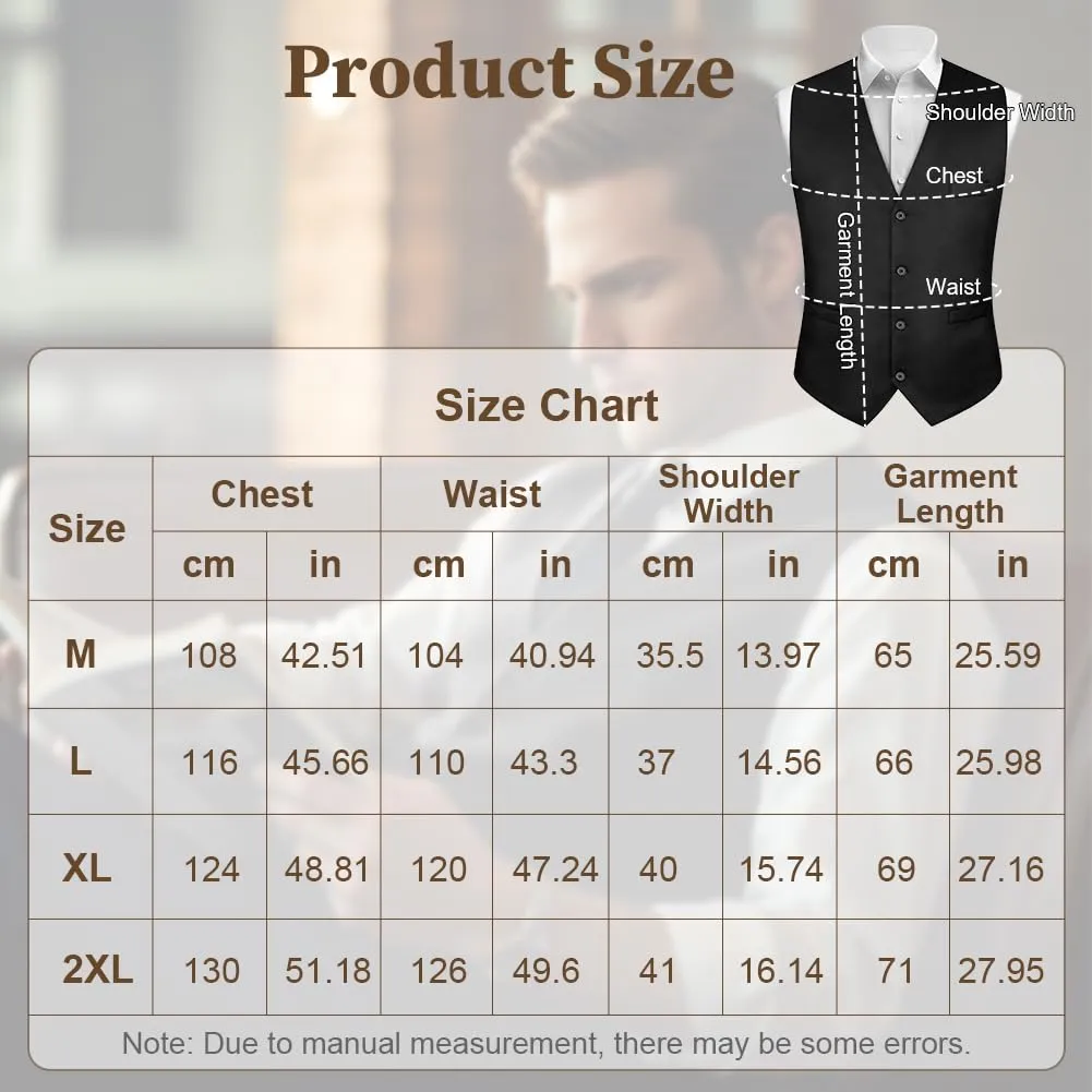 AUYAO Gilet Gotico da Uomo Classico, Nero, XL - immagine 2