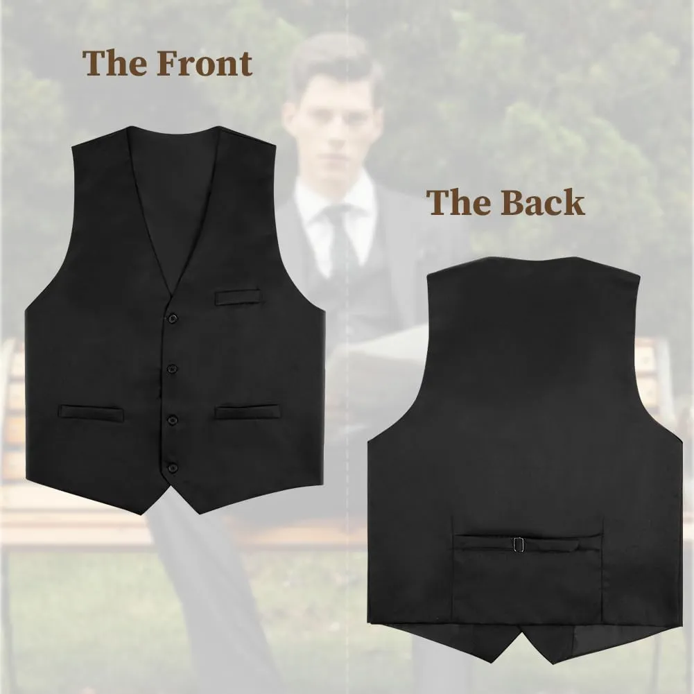 AUYAO Gilet Gotico da Uomo Classico, Nero, XL - immagine 7
