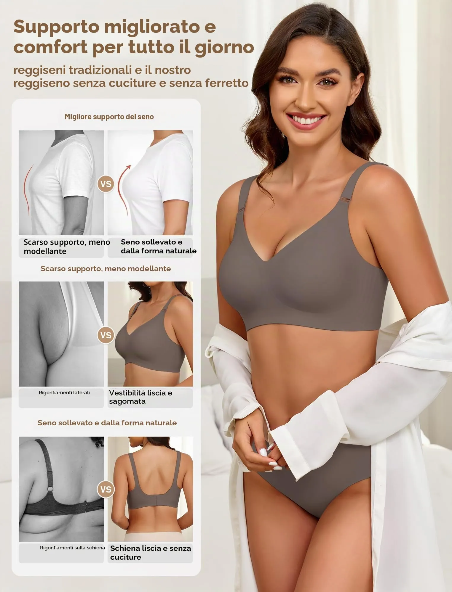 EIISSION Reggiseno Donna Senza Ferretto Seamless Comfort Classico - immagine 2