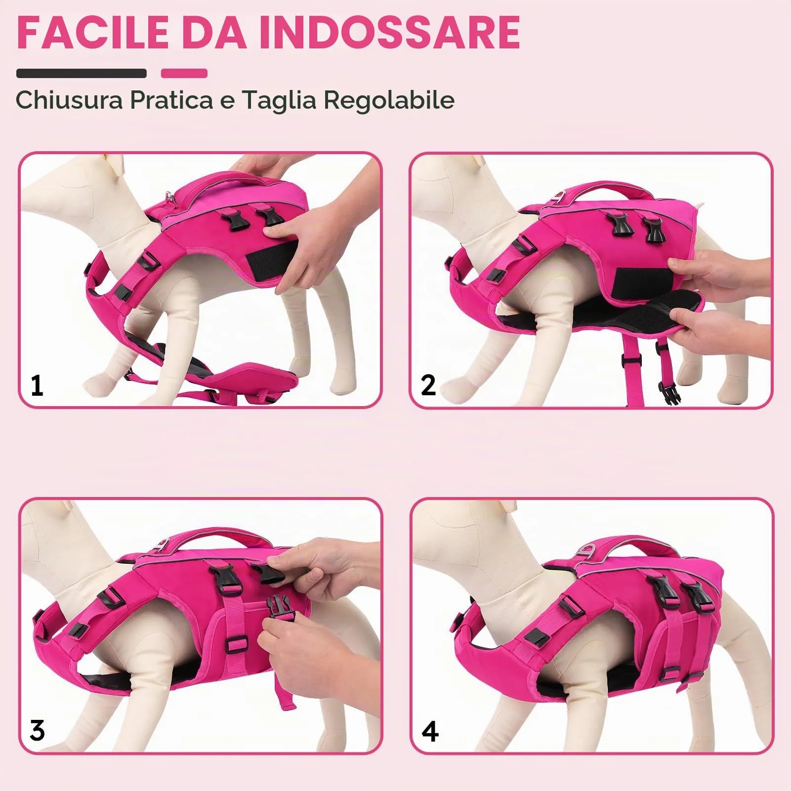 Queenmore Salvagente per Cani Taglia S, Ripstop, Rosa - immagine 5