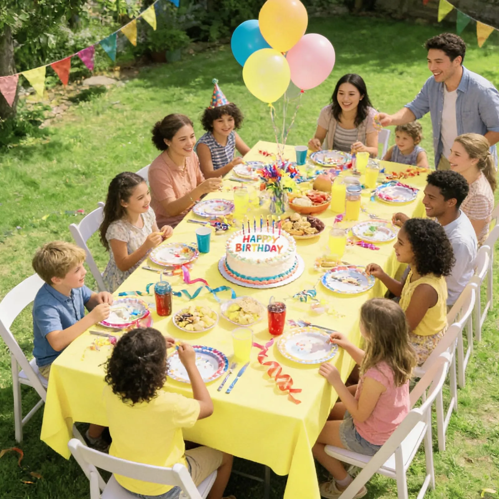YAAVAAW Tovaglie in plastica rettangolari, Giallo Macaron, 137 x 274 cm, Set da 4, Usa e getta - immagine 6