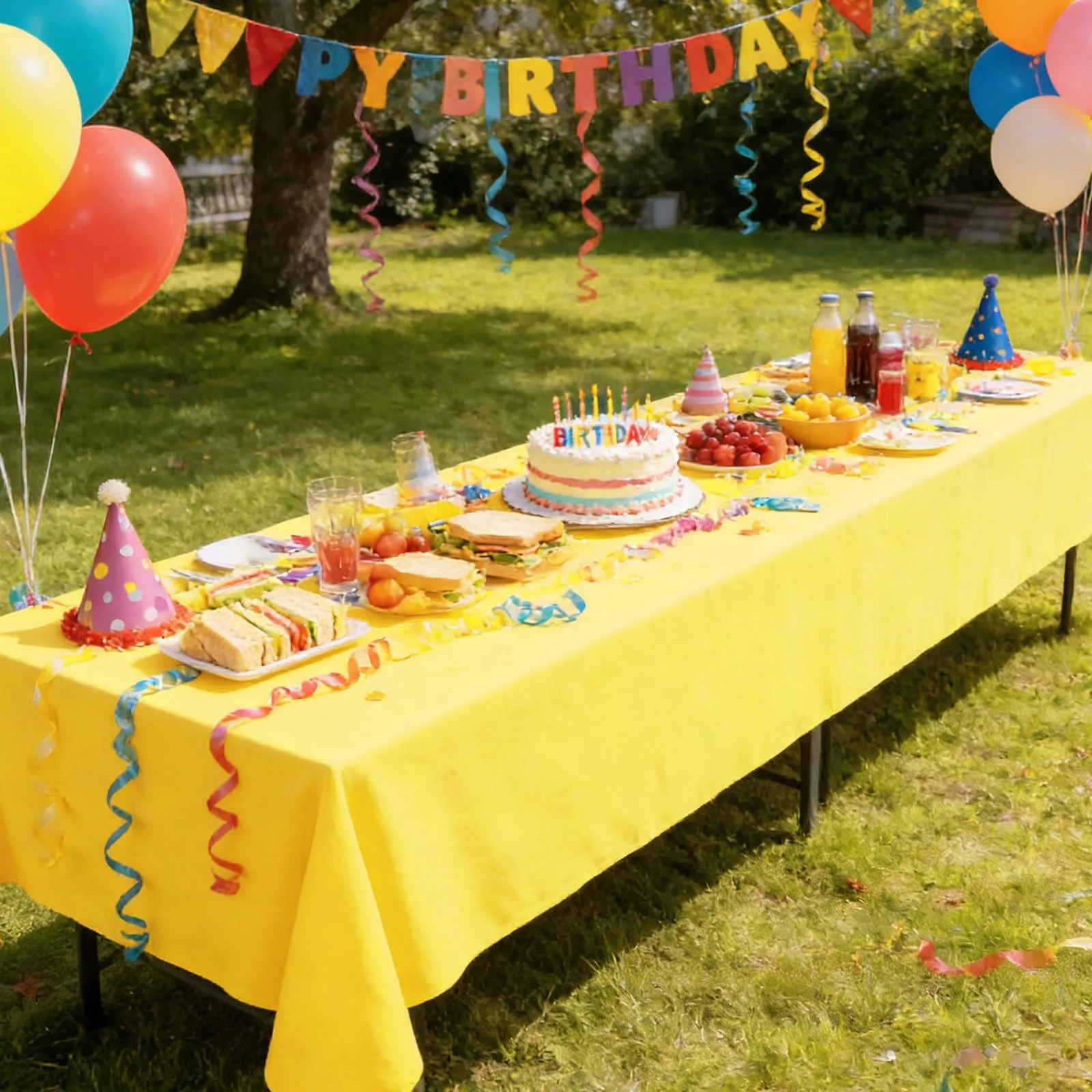 YAAVAAW Tovaglie in plastica rettangolari, Giallo Macaron, 137 x 274 cm, Set da 4, Usa e getta - immagine 7