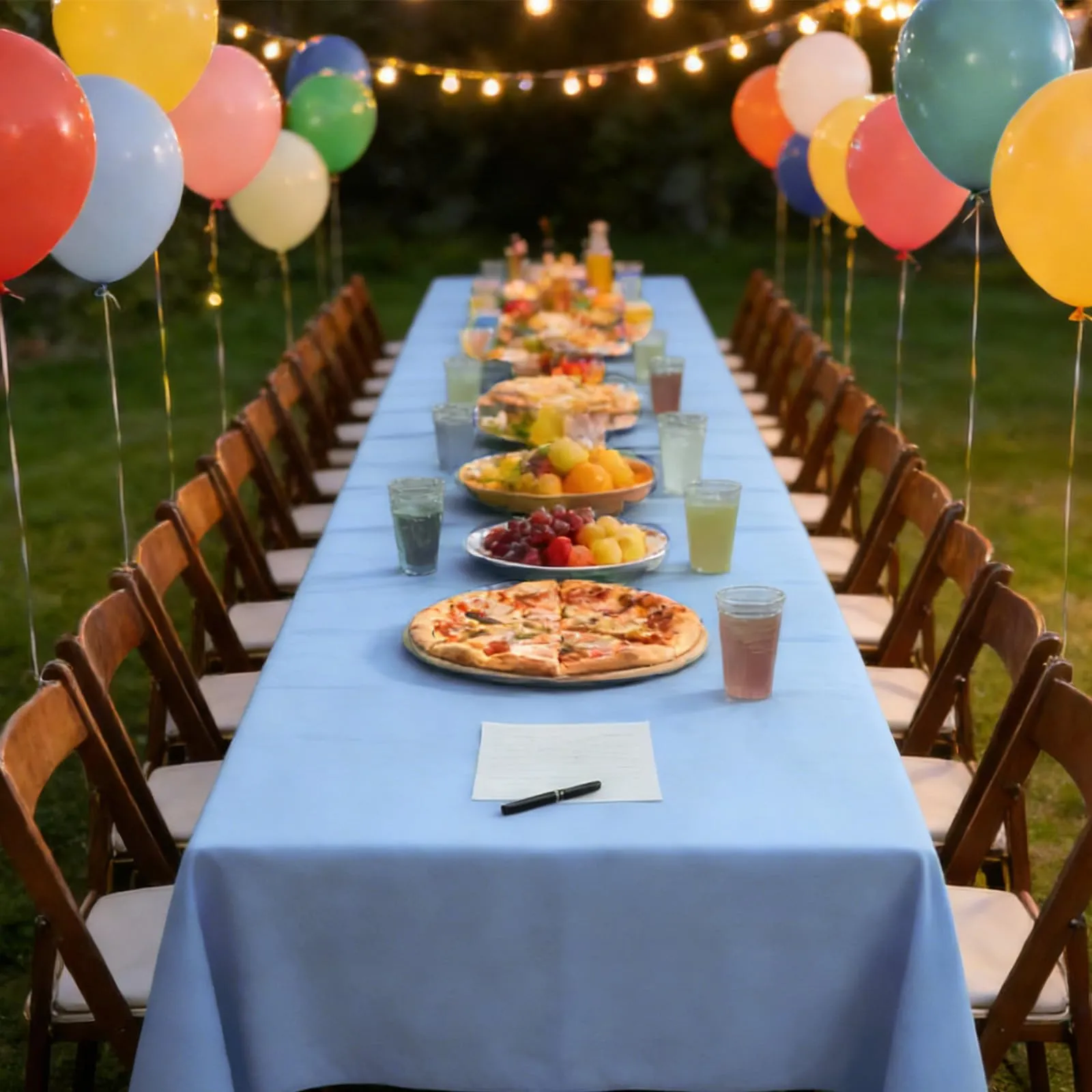YAAVAAW Tovaglie in Plastica Rettangolari, Blu Macaron, 137 x 274 cm, Confezione da 4 pezzi - immagine 6