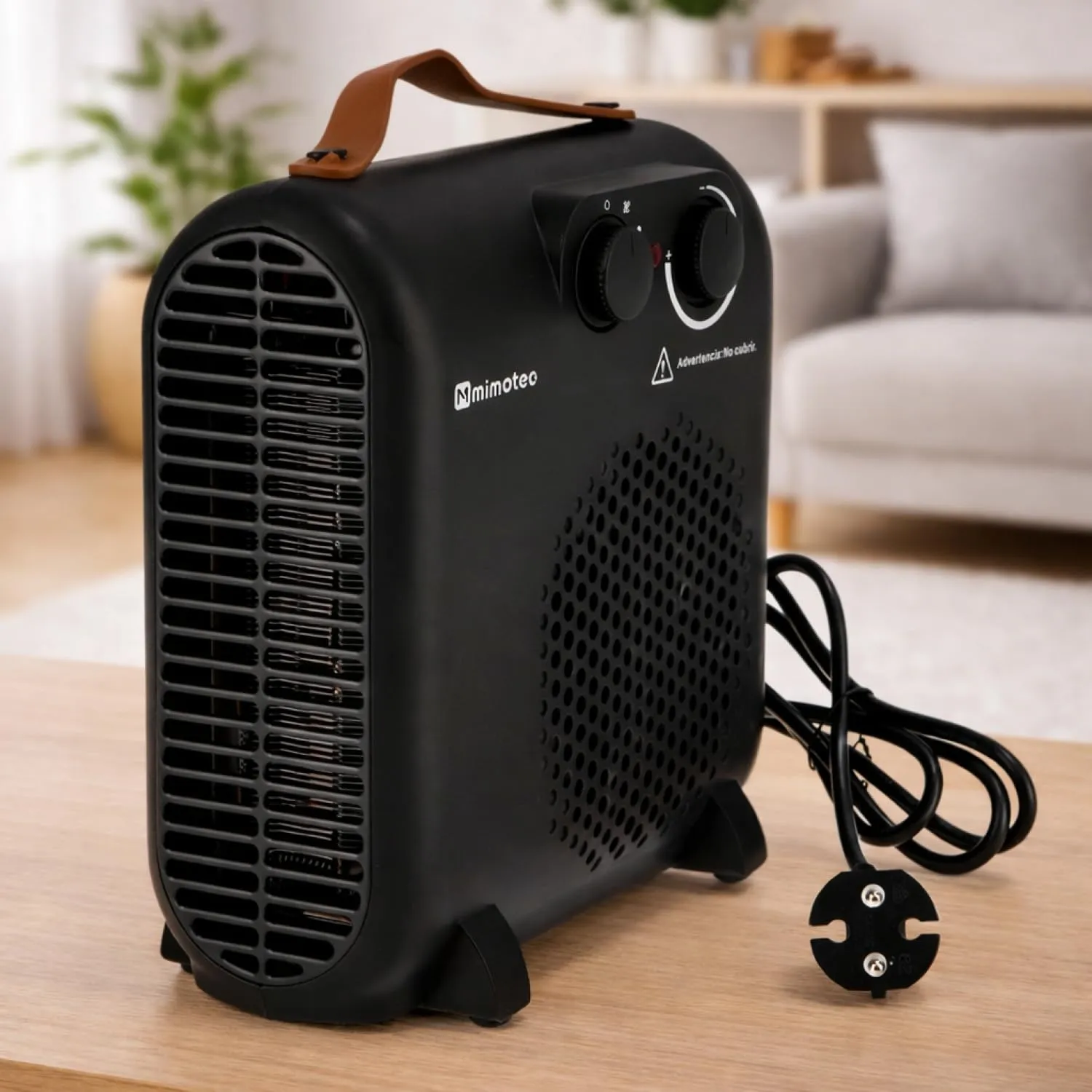 M Mimotec Black Compact Stufa Elettrica 2000W, MI7055 - immagine 1