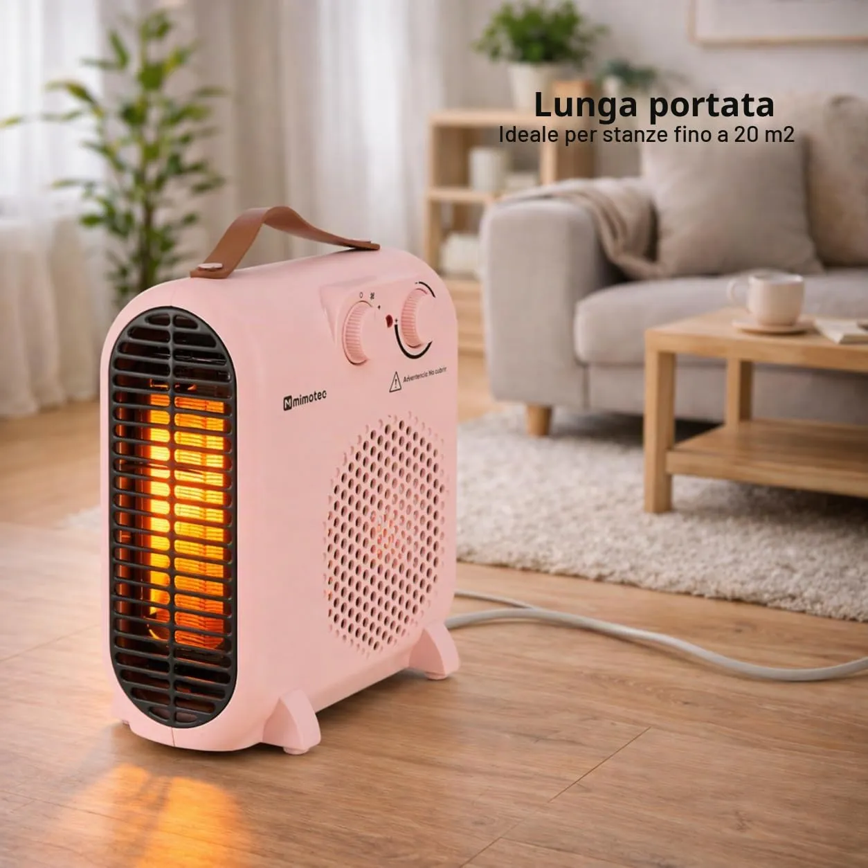M Mimotec Pink Compact Stufa Elettrica 2000W MI7056 - immagine 9