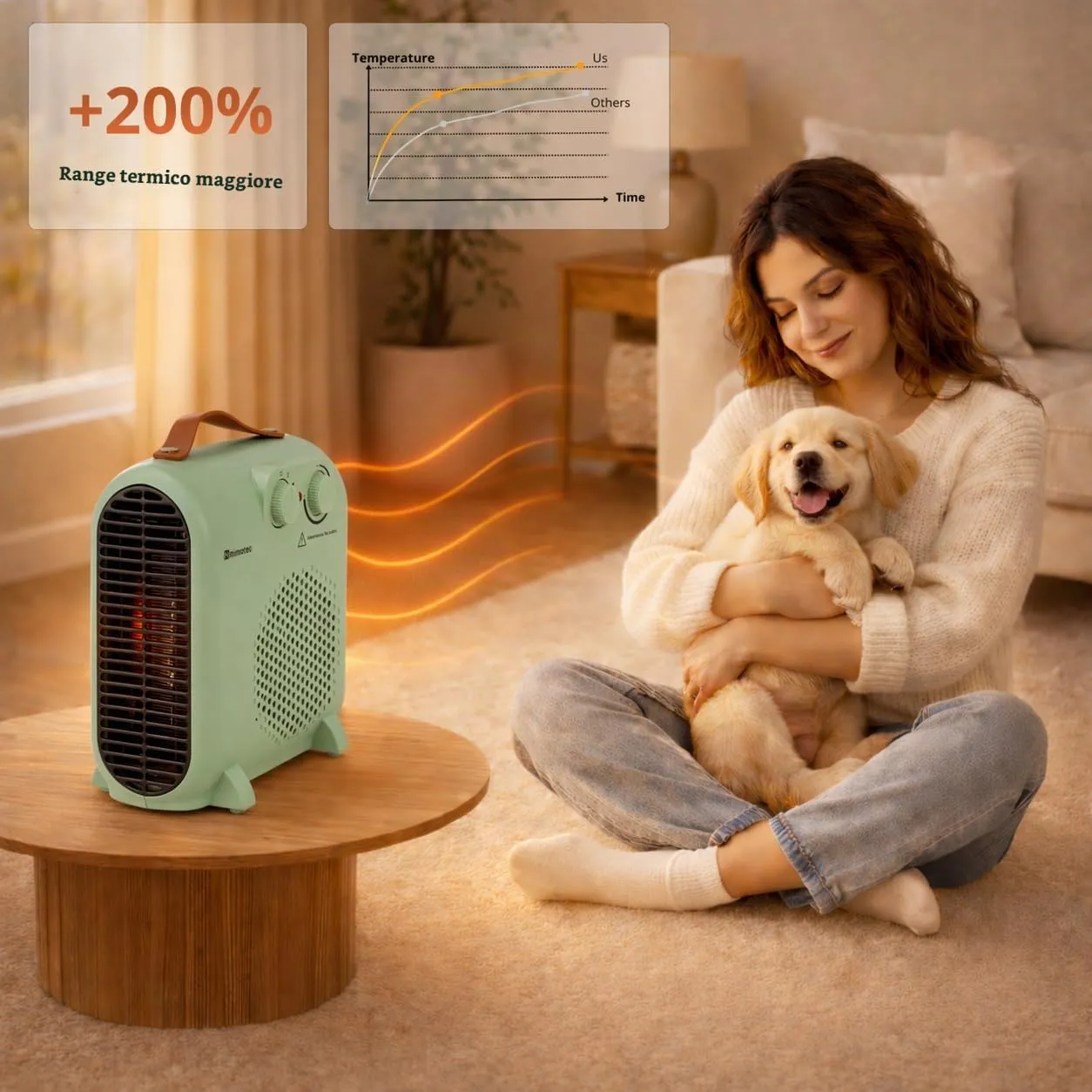 M Mimotec Green Compact Stufa Elettrica 2000W MI7058 - immagine 7