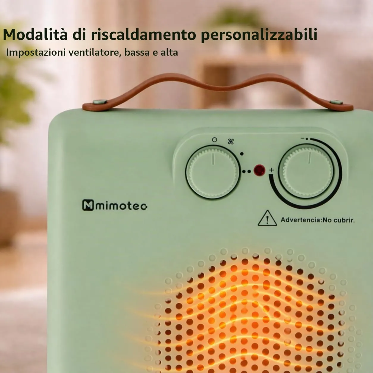 M Mimotec Green Compact Stufa Elettrica 2000W MI7058 - immagine 8