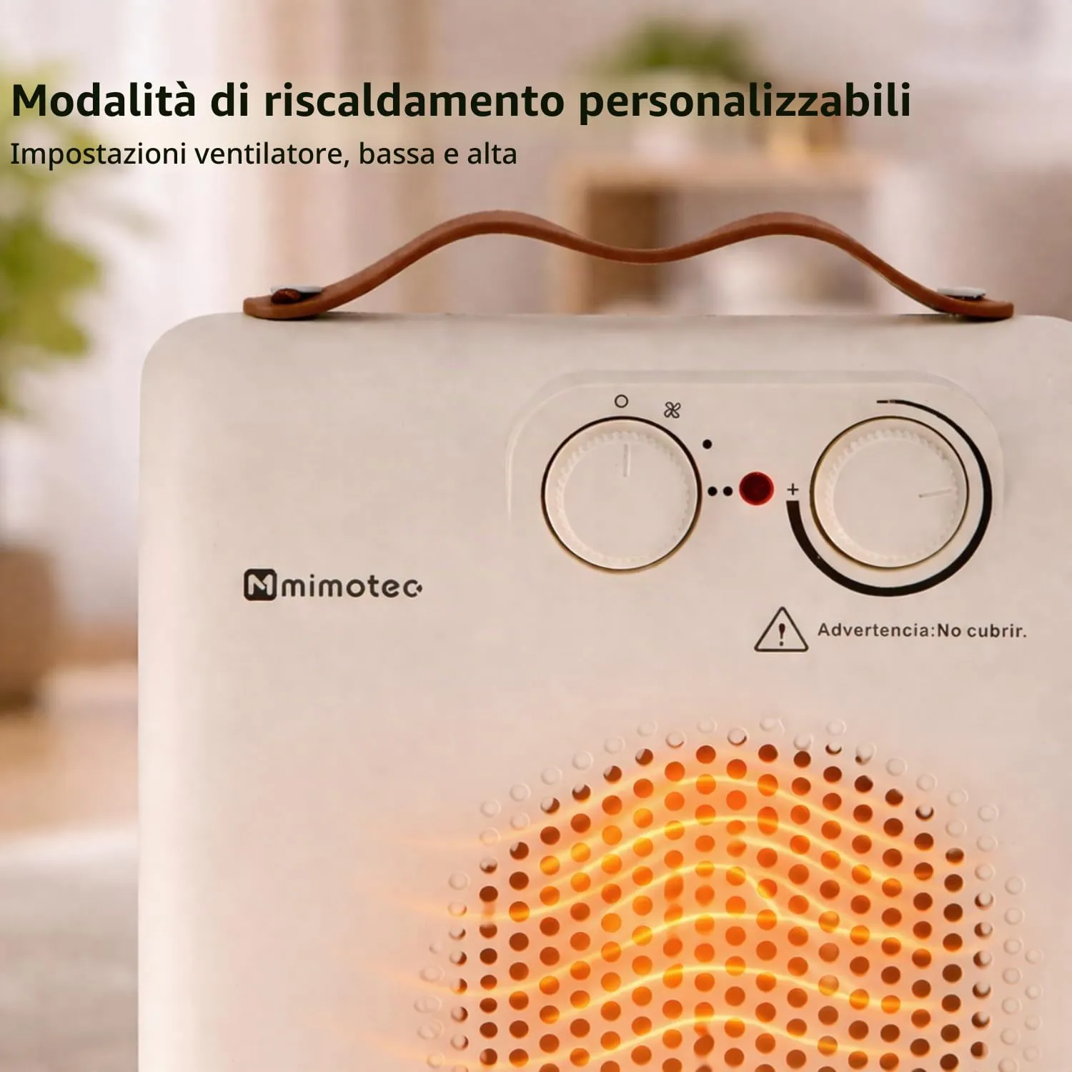 M Mimotec White Broken Compact Stufa Elettrica 2000W MI7057 - immagine 8