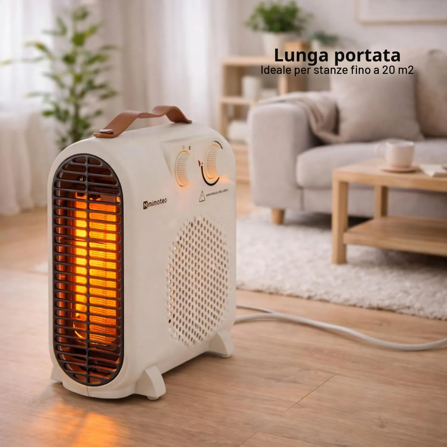 M Mimotec White Broken Compact Stufa Elettrica 2000W MI7057 - immagine 9