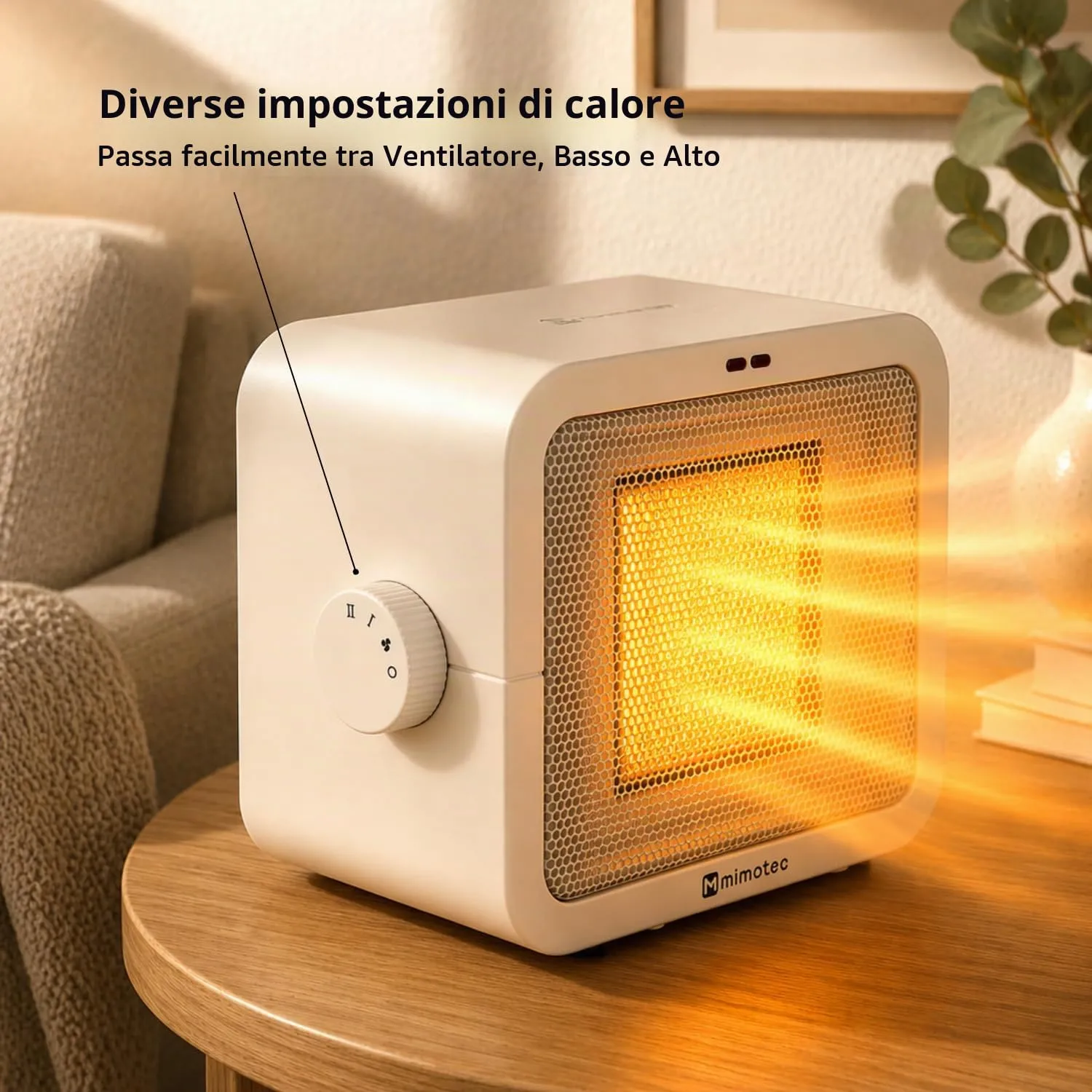 M Mimotec Calefattore Ceramico Elettrico White 1500W - immagine 8
