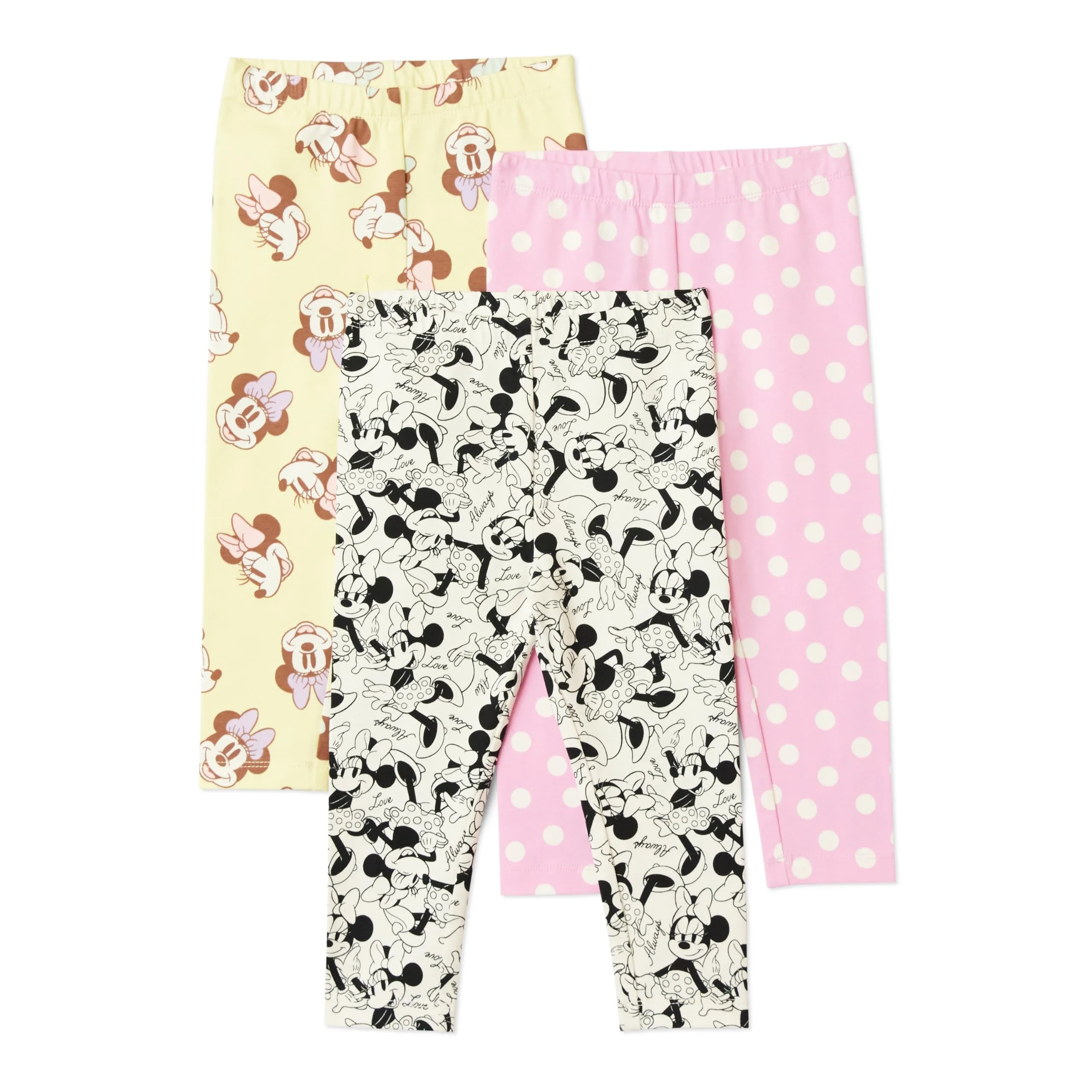 Amazon Essentials Disney Leggings da Bambina, Confezione da 3, Motivo Minnie, 8-9 anni - immagine 1