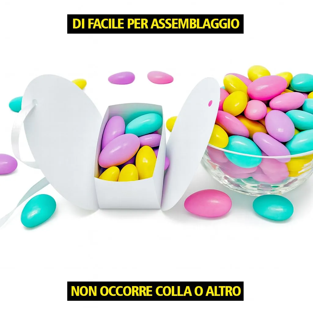 Mr Pubblicità - 30 Scatoline Portaconfetti con Nastrini Personalizzate - Orsetto Baby Girl - immagine 5