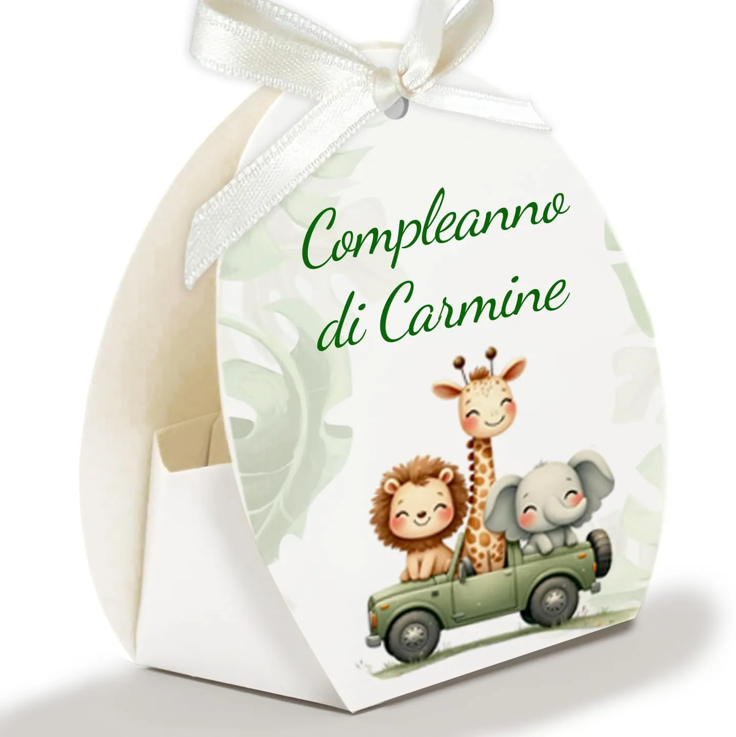 Mr Pubblicità - 30 Scatoline Portaconfetti con Nastrini Personalizzate (Savana) - immagine 3
