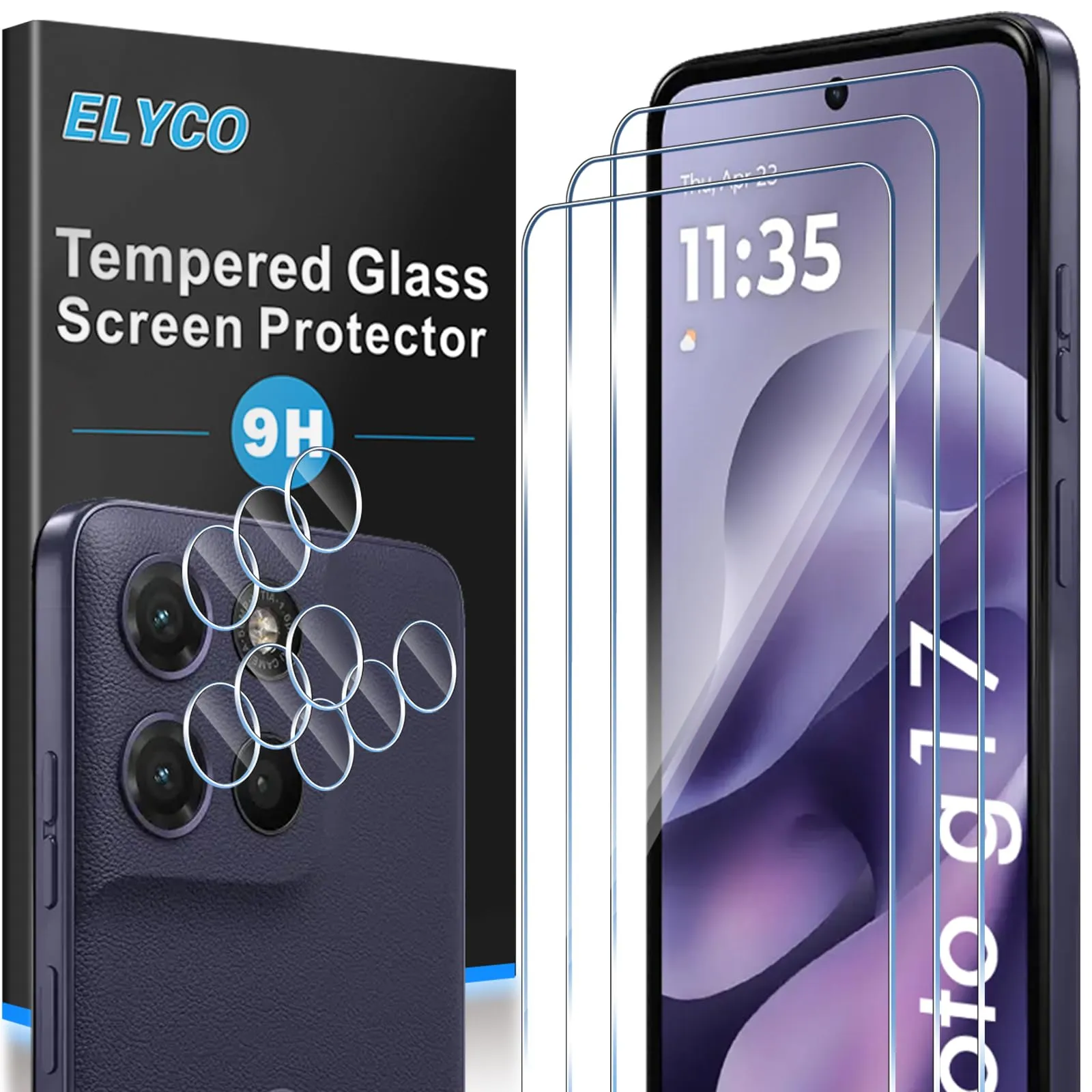 ELYCO Vetro Temperato per Motorola Moto G17/G17 Power, 3+3 Pezzi - immagine 1