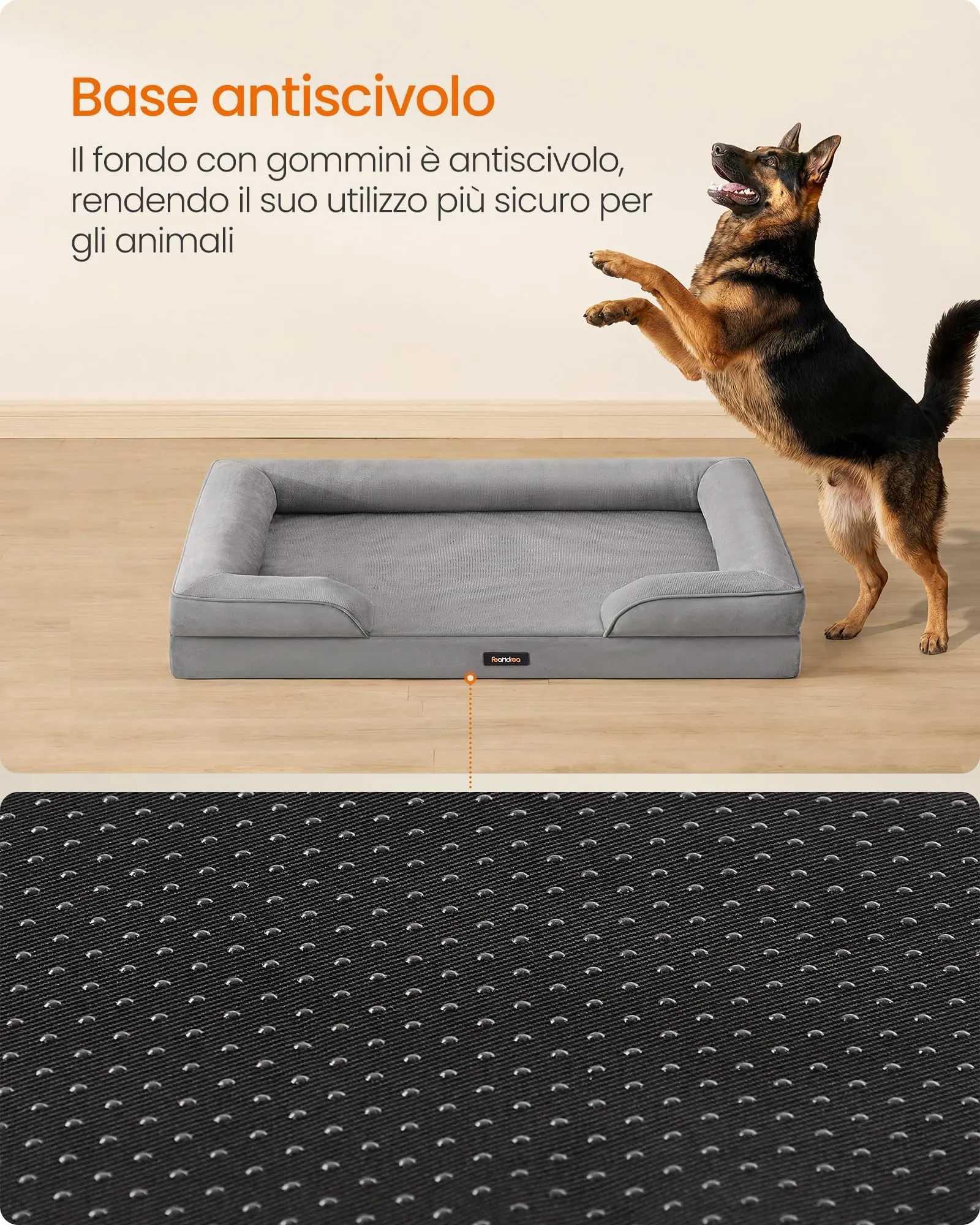 Feandrea Cuccia Ortopedica per Cani in Flanella, 122 x 85 x 17 cm - immagine 8