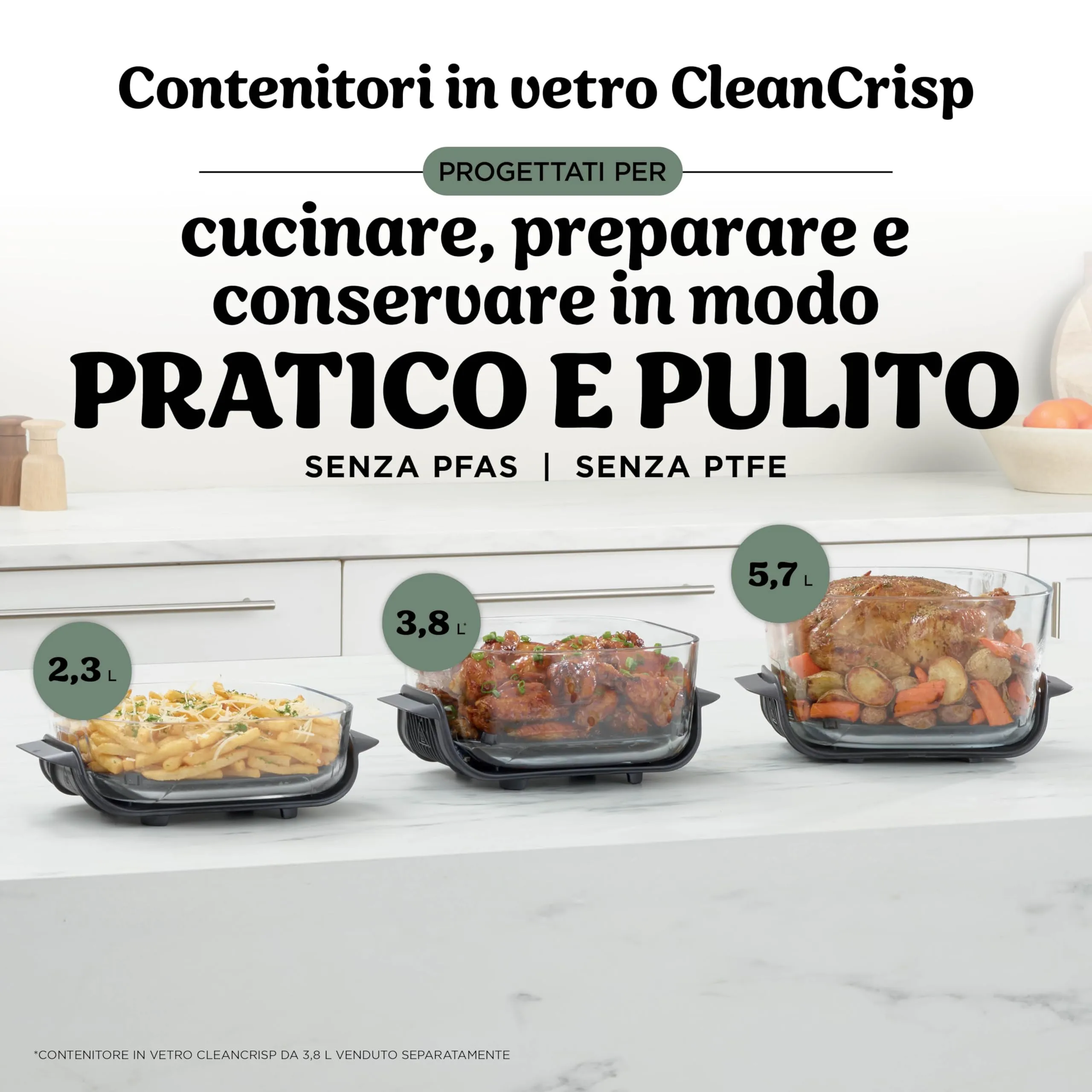 Ninja CRISPi PRO XL Friggitrice ad Aria in Vetro 5,7L + 2,3L, Verde Muschio - immagine 11