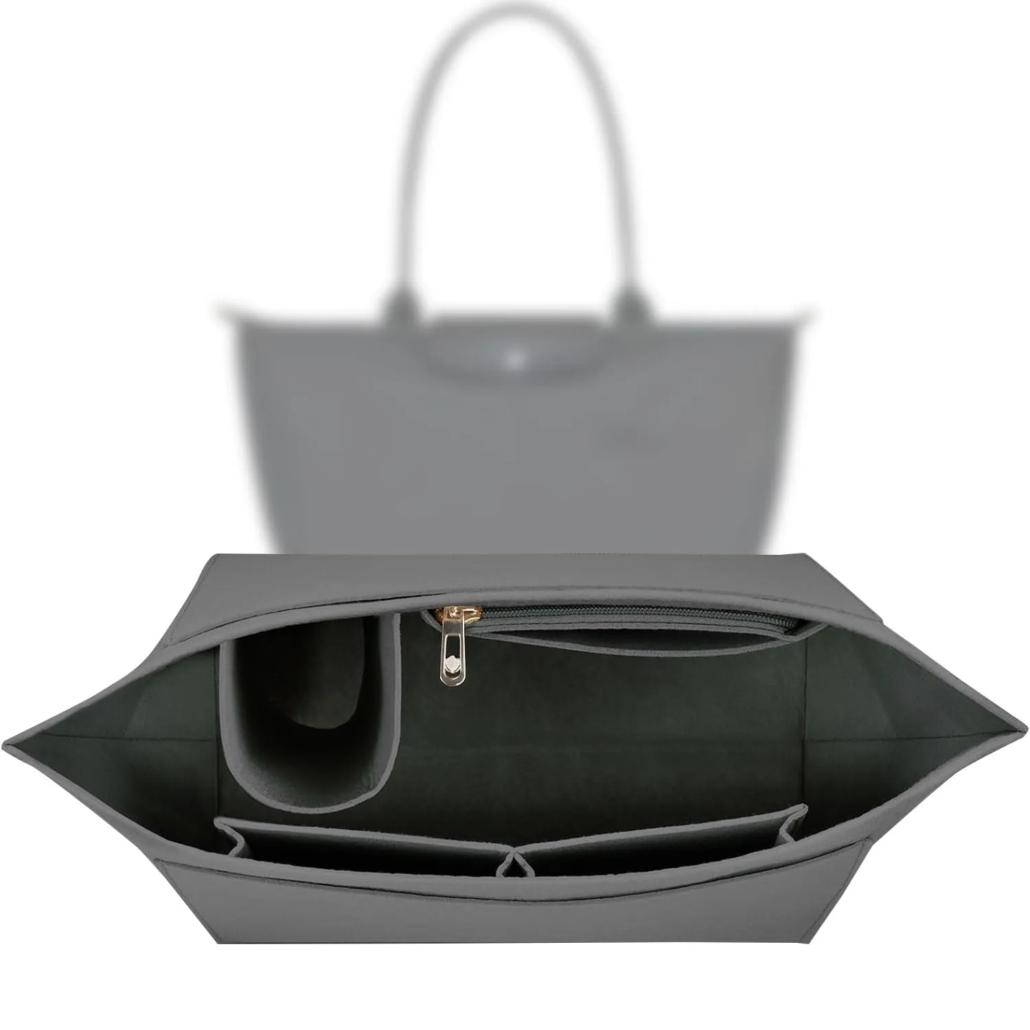 Sunshine smile Organizer per borsa Longchamp Pliage L, Bianco - immagine 1