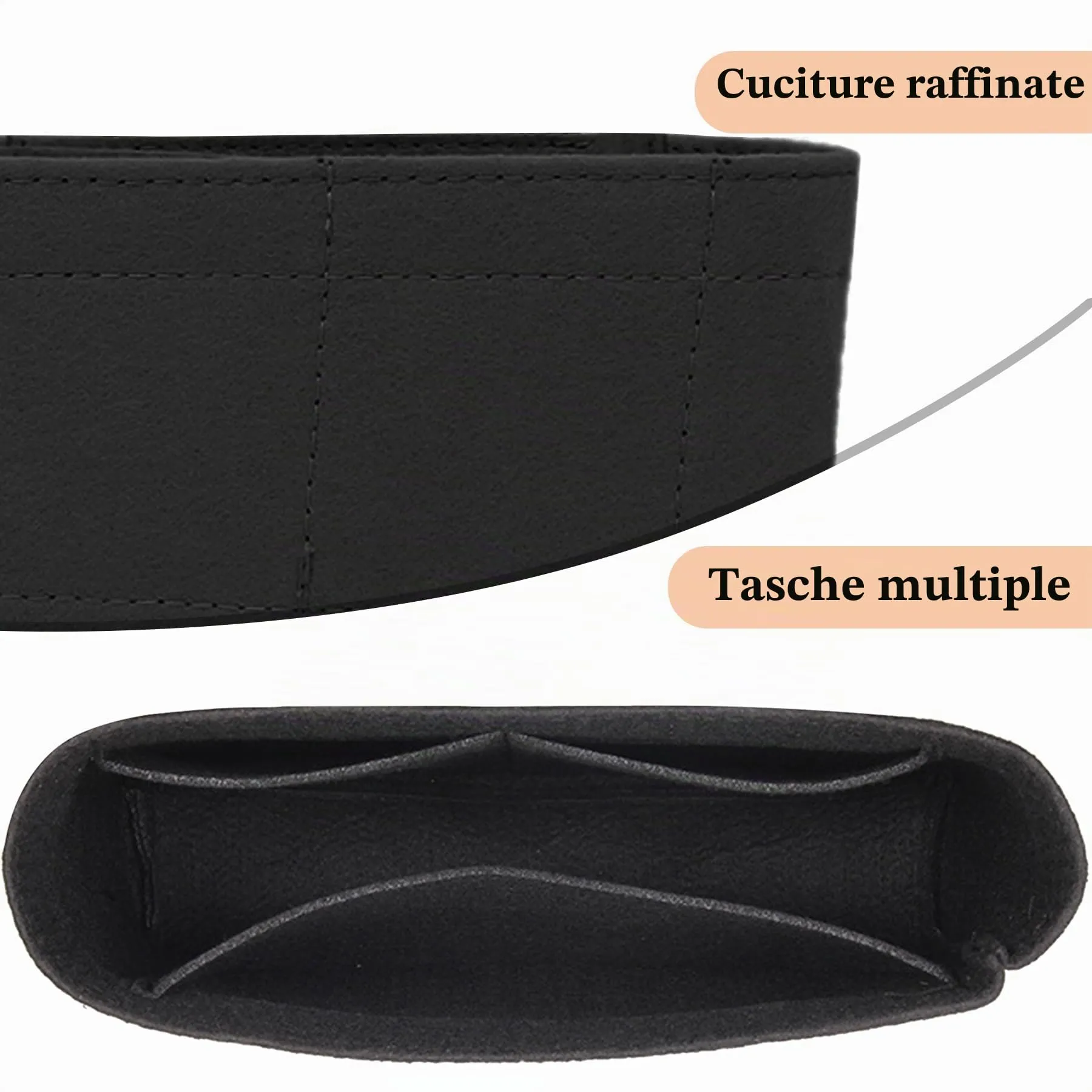 Sunshine smile Felt Organizer Insert for Longchamp Pliage Mini A - immagine 3