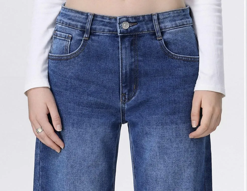 vittorio y Jeans Donna Vita Alta Baggy Wide Leg Denim XXL - immagine 5