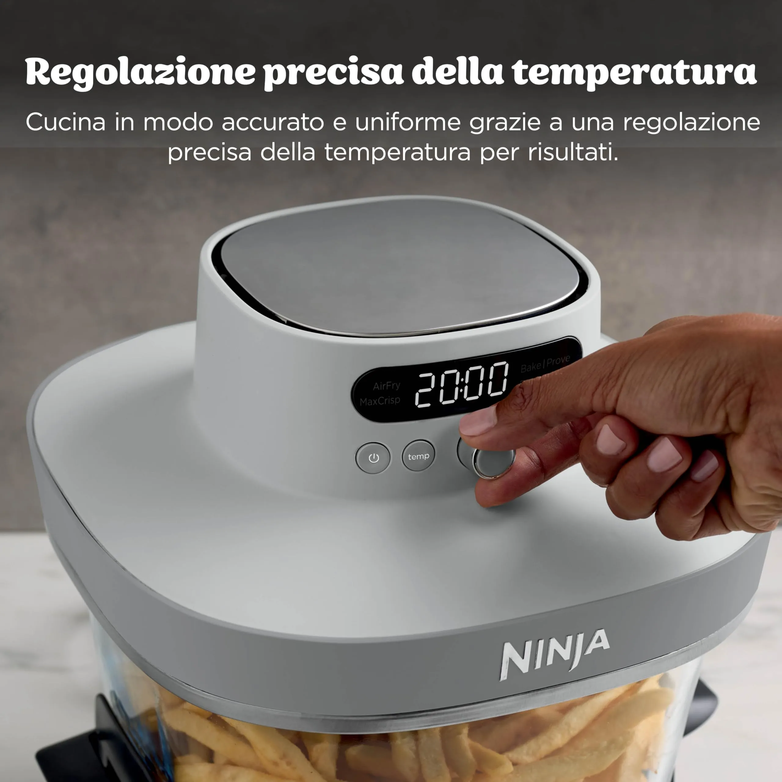 Ninja CrisPi Pro XL Friggitrice ad Aria in Vetro, 5,7L + 2,3L, Bianco AS090EUWH - immagine 6