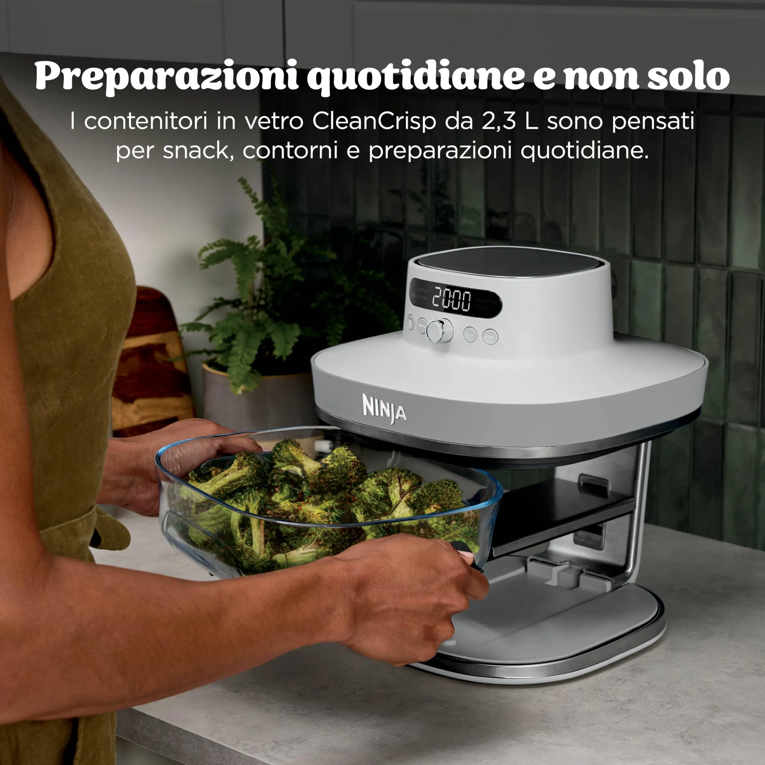 Ninja CrisPi Pro XL Friggitrice ad Aria in Vetro, 5,7L + 2,3L, Bianco AS090EUWH - immagine 9