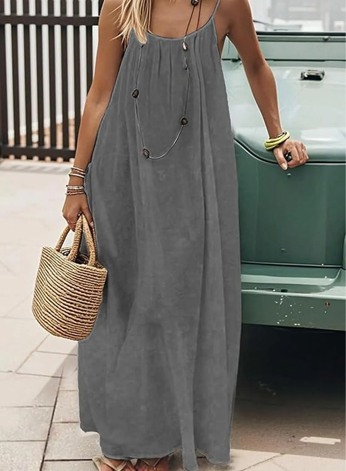 ABINGOO Vestito Estivo Lungo Donna Schiena Scoperta Casual Maxi Abito - immagine 4
