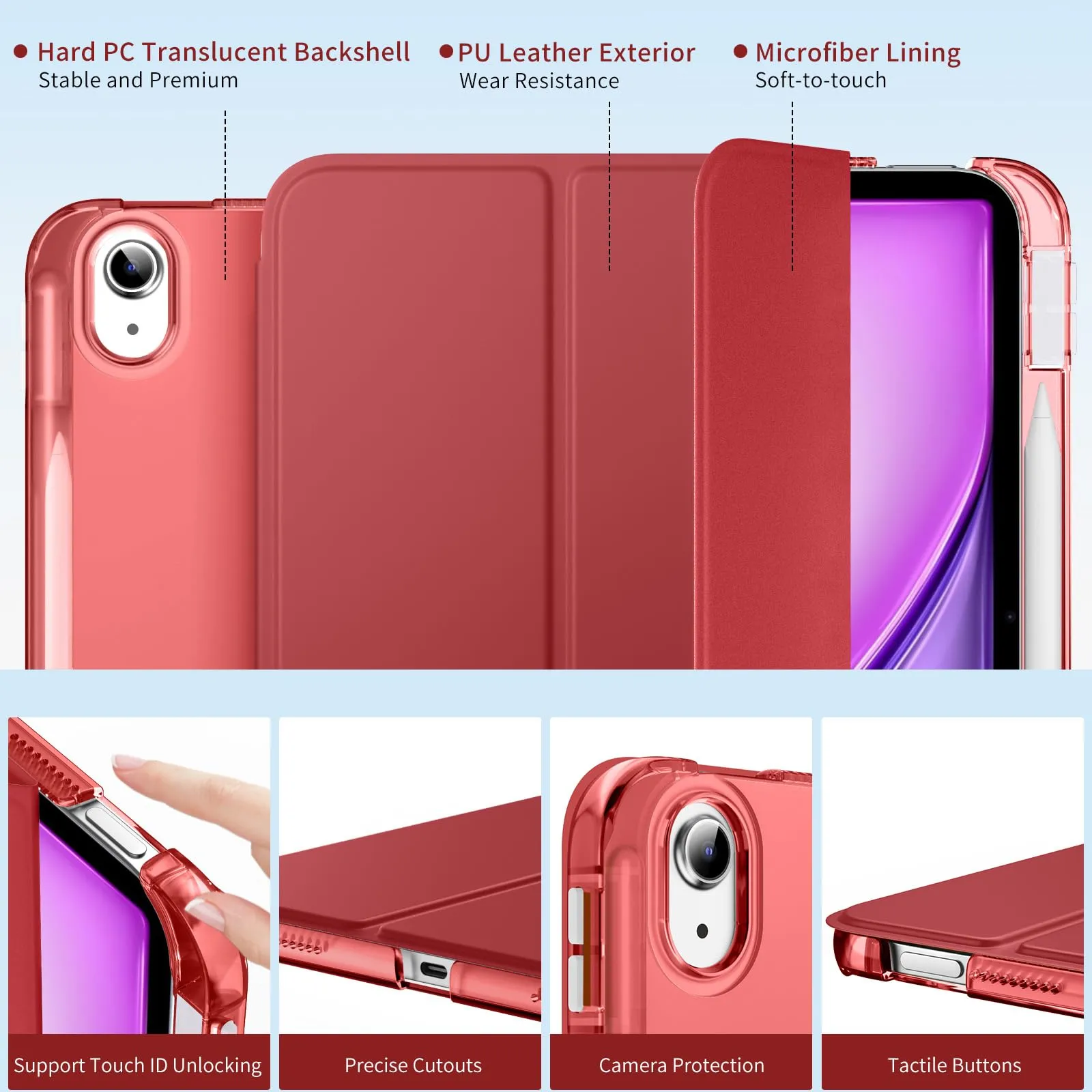 MoKo Cover per iPad Air 11 Pollici (M4/M3/M2) con Portapenna - immagine 3