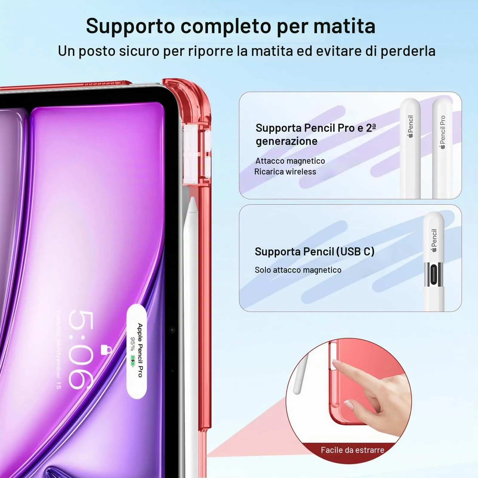 MoKo Cover per iPad Air 11 Pollici (M4/M3/M2) con Portapenna - immagine 6