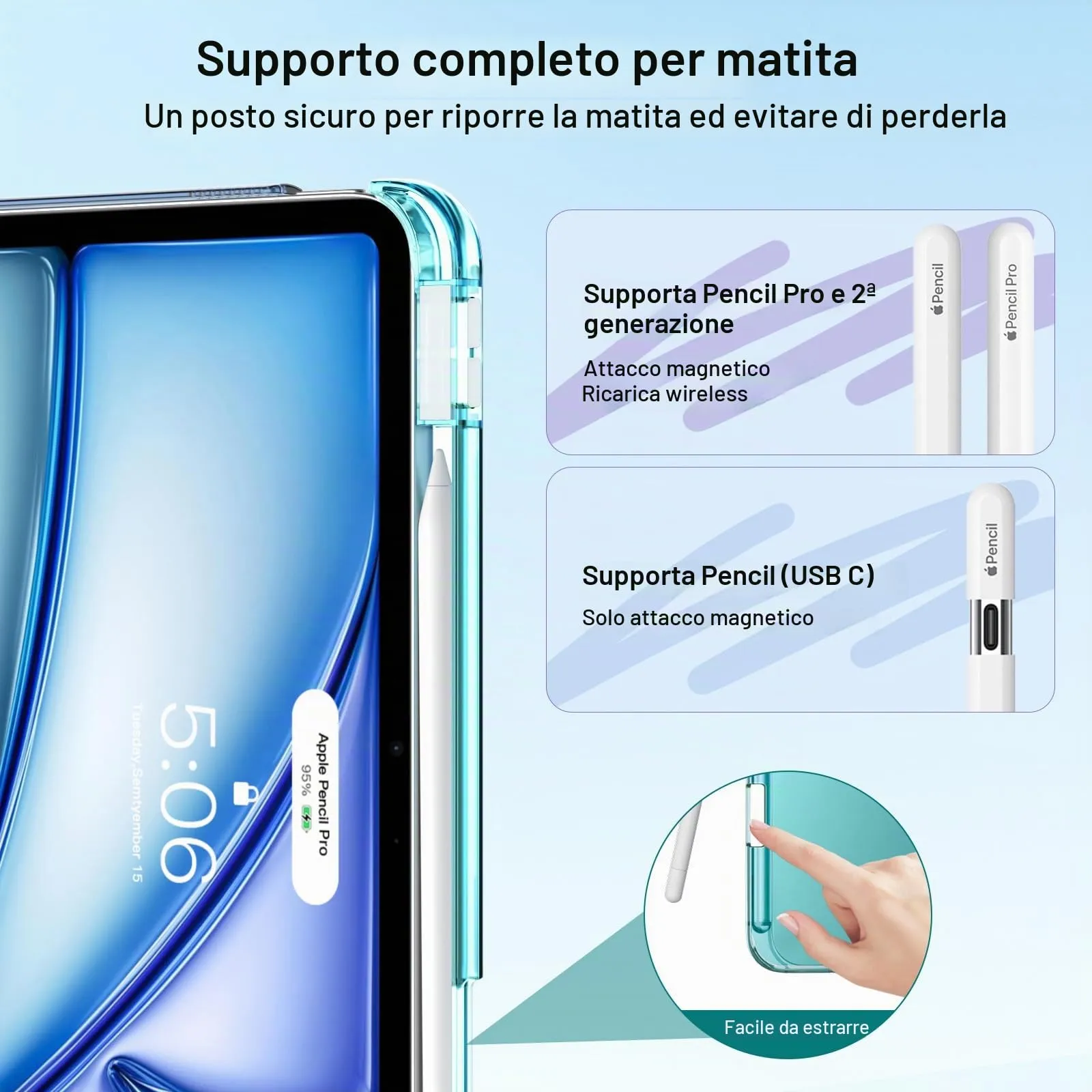 MoKo Cover per iPad Air 11 Pollici (M4/M3/M2) 2026/2025/2024 con Portapenna - immagine 6