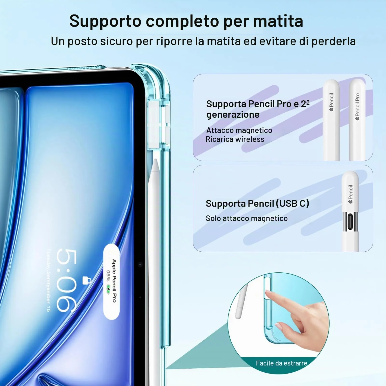 MoKo Cover per iPad Air 11 Pollici (M4/M3/M2) 2024-2026 con Portapenna - immagine 6