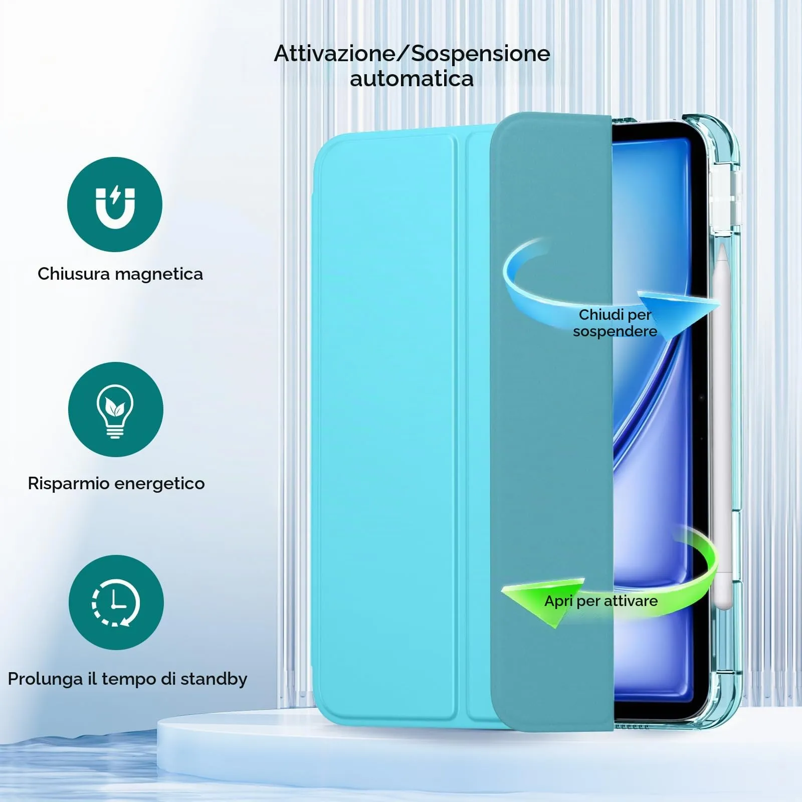 MoKo Cover per iPad Air 11 Pollici (M4/M3/M2) 2024-2026 con Portapenna - immagine 7