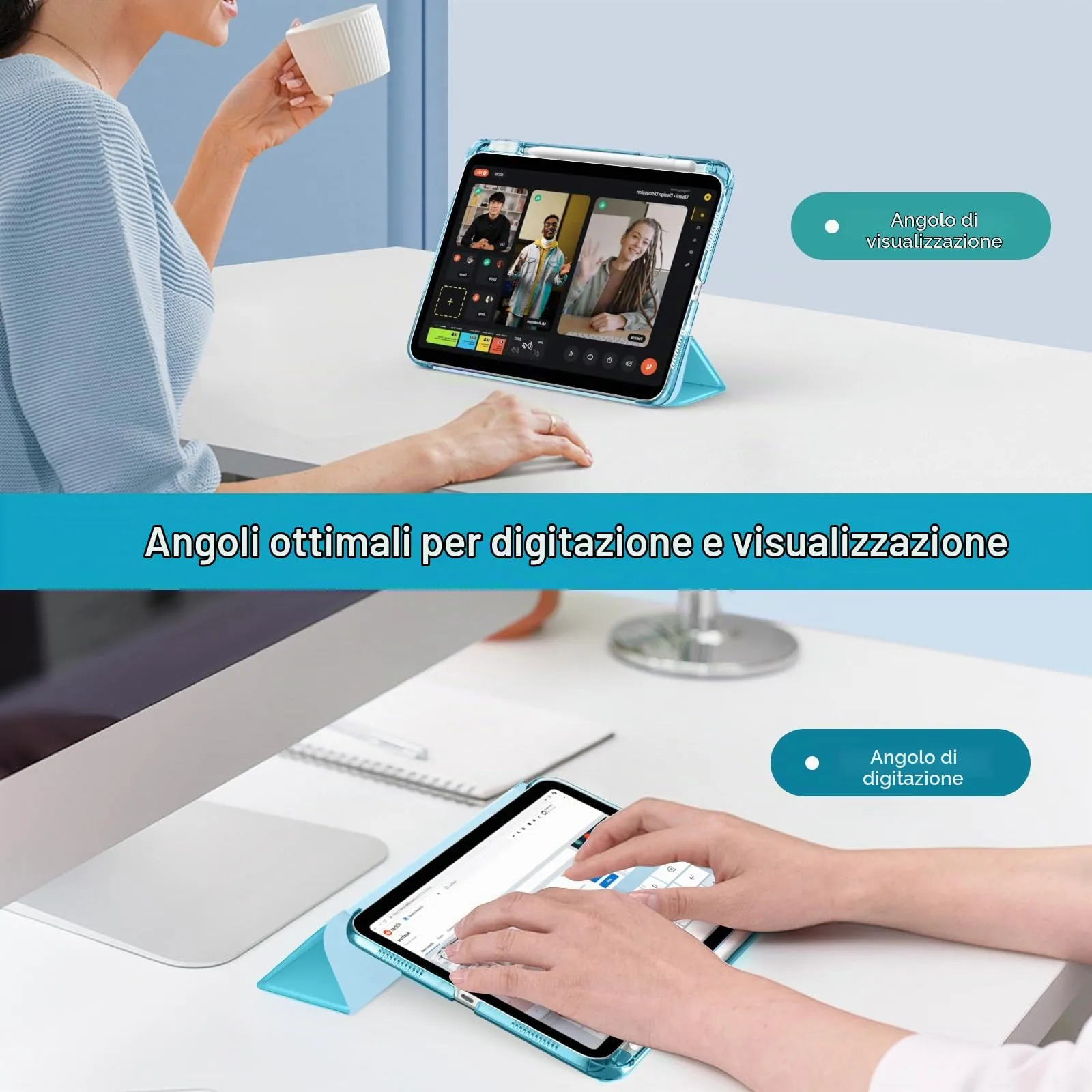 MoKo Cover per iPad Air 11 Pollici (M4/M3/M2) 2024/2025/2026 con Portapenna - immagine 4