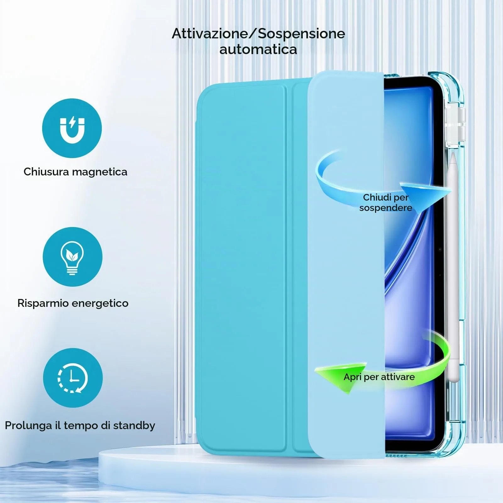 MoKo Cover per iPad Air 11 Pollici (M4/M3/M2) 2024/2025/2026 con Portapenna - immagine 7