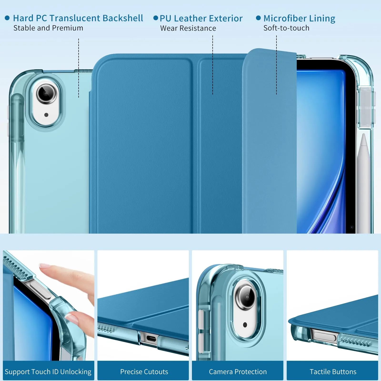 MoKo Cover per iPad Air 11 Pollici (M4/M3/M2) 2024/2025/2026 con Portapenna - immagine 3