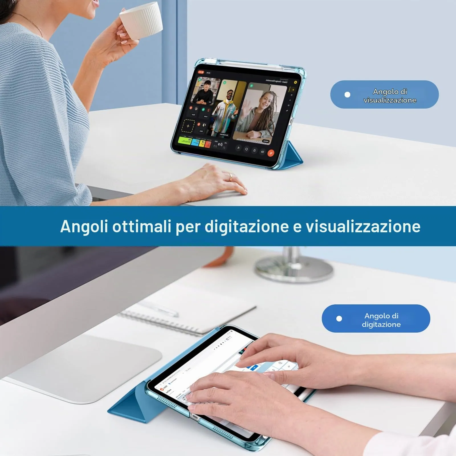 MoKo Cover per iPad Air 11 Pollici (M4/M3/M2) 2024/2025/2026 con Portapenna - immagine 4
