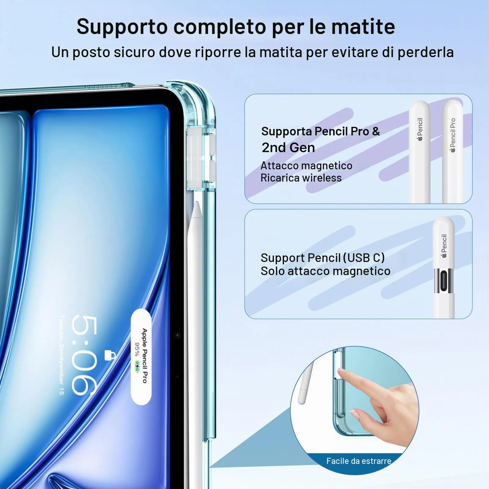 MoKo Cover per iPad Air 11 Pollici (M4/M3/M2) 2024/2025/2026 con Portapenna - immagine 6
