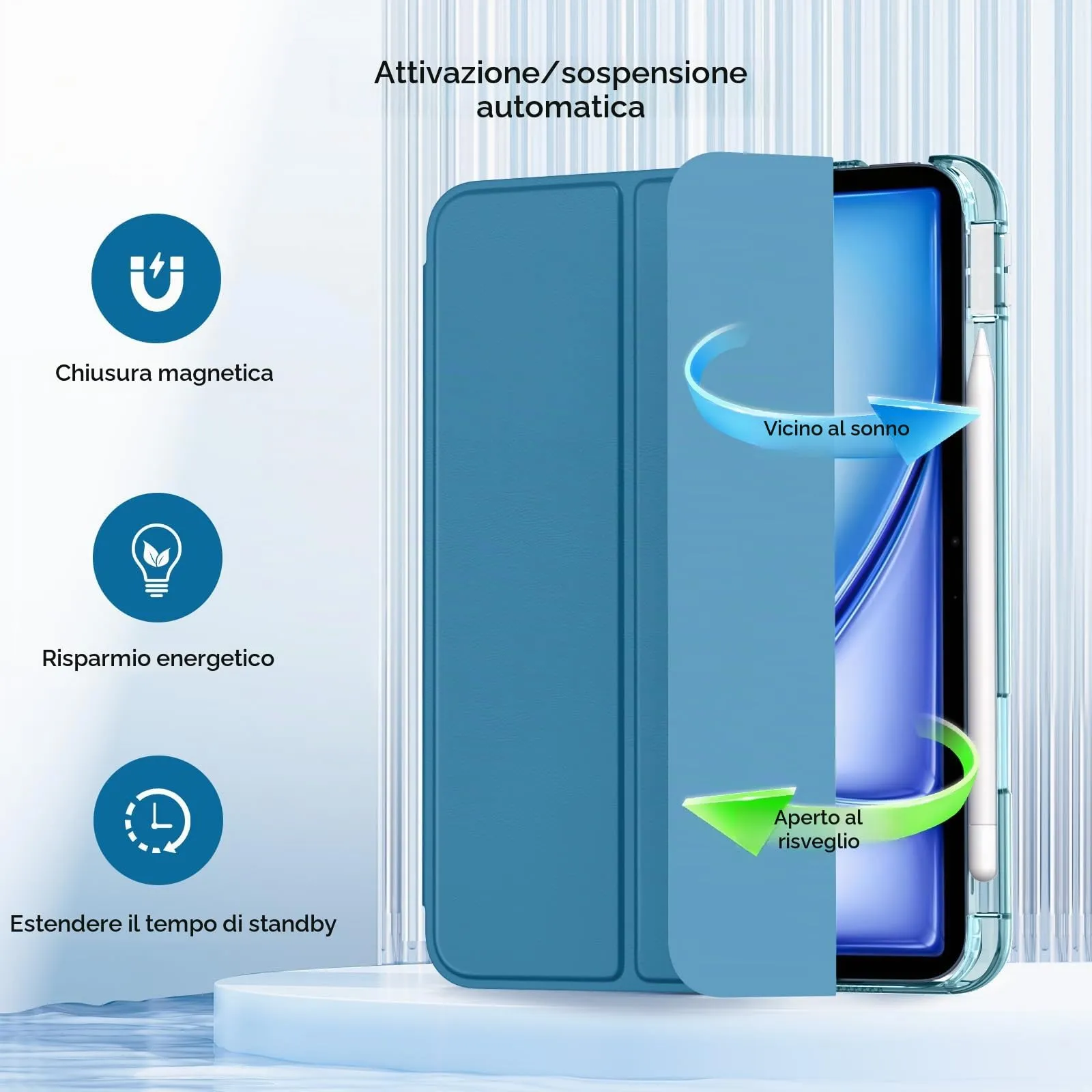 MoKo Cover per iPad Air 11 Pollici (M4/M3/M2) 2024/2025/2026 con Portapenna - immagine 7