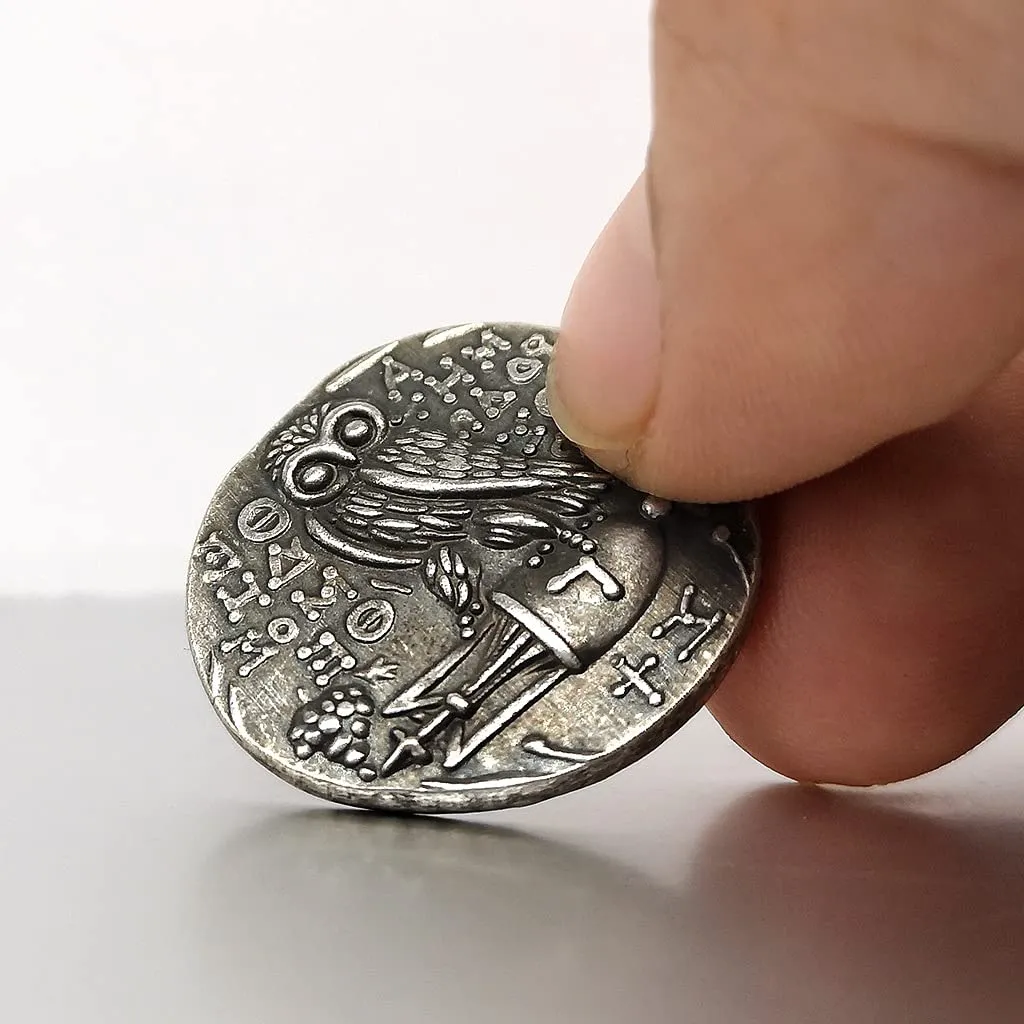 Riproduzione Monete Greche Antiche in Argento Athenian Owl 2 - immagine 3