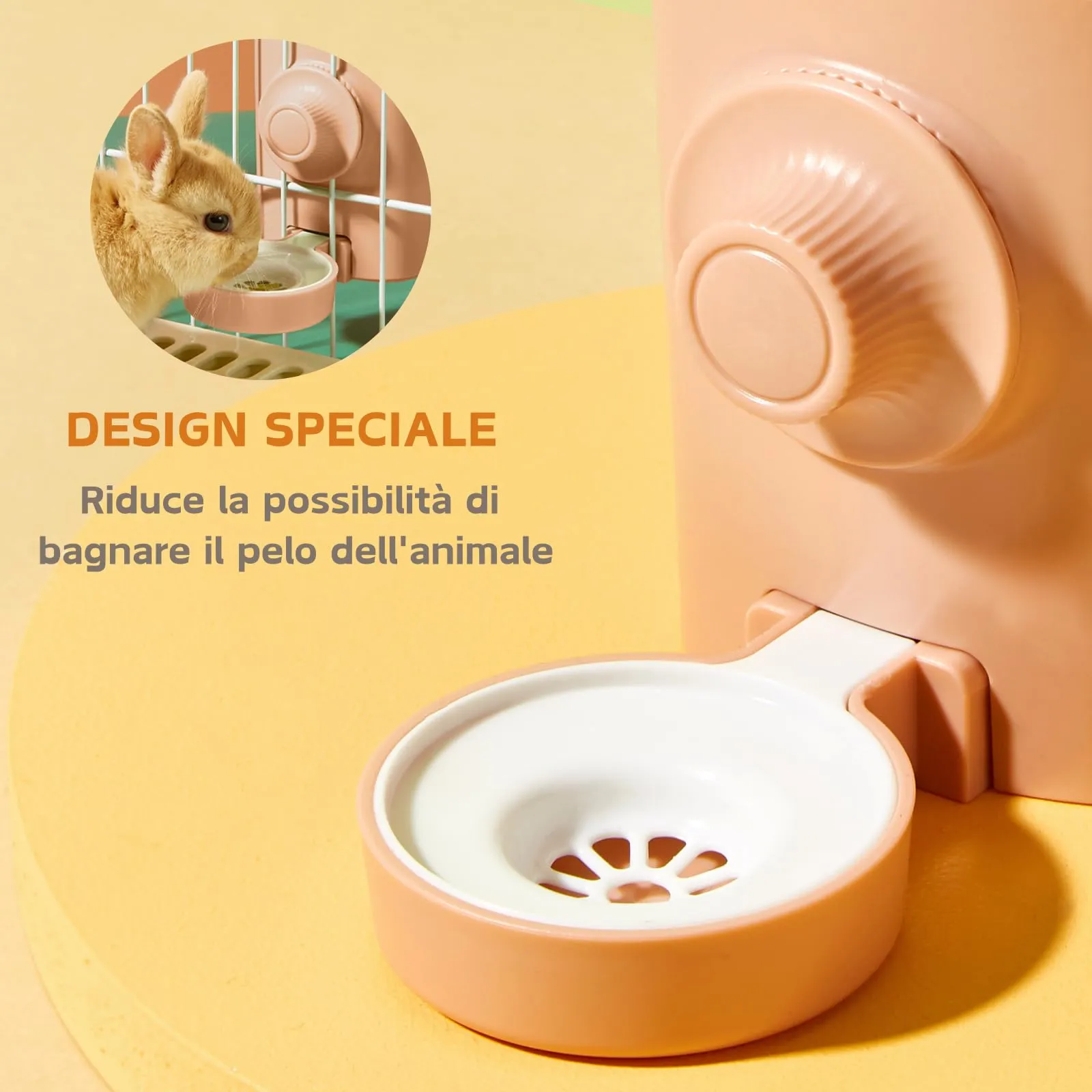 Septillar Borraccia Acqua Automatica a Gravità per Piccoli Animali, 600ml, Rosa - immagine 2