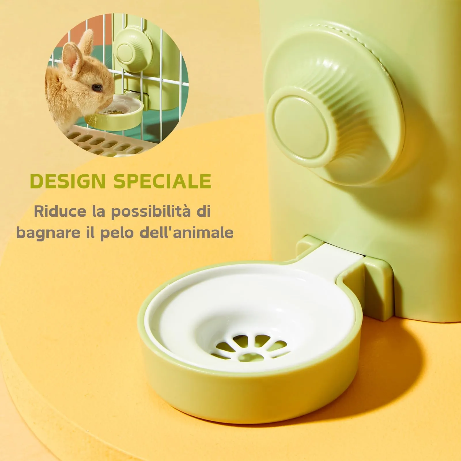 septillar Borraccia Acqua Automatica a Gravità per Piccoli Animali, Verde, 600ml - immagine 2
