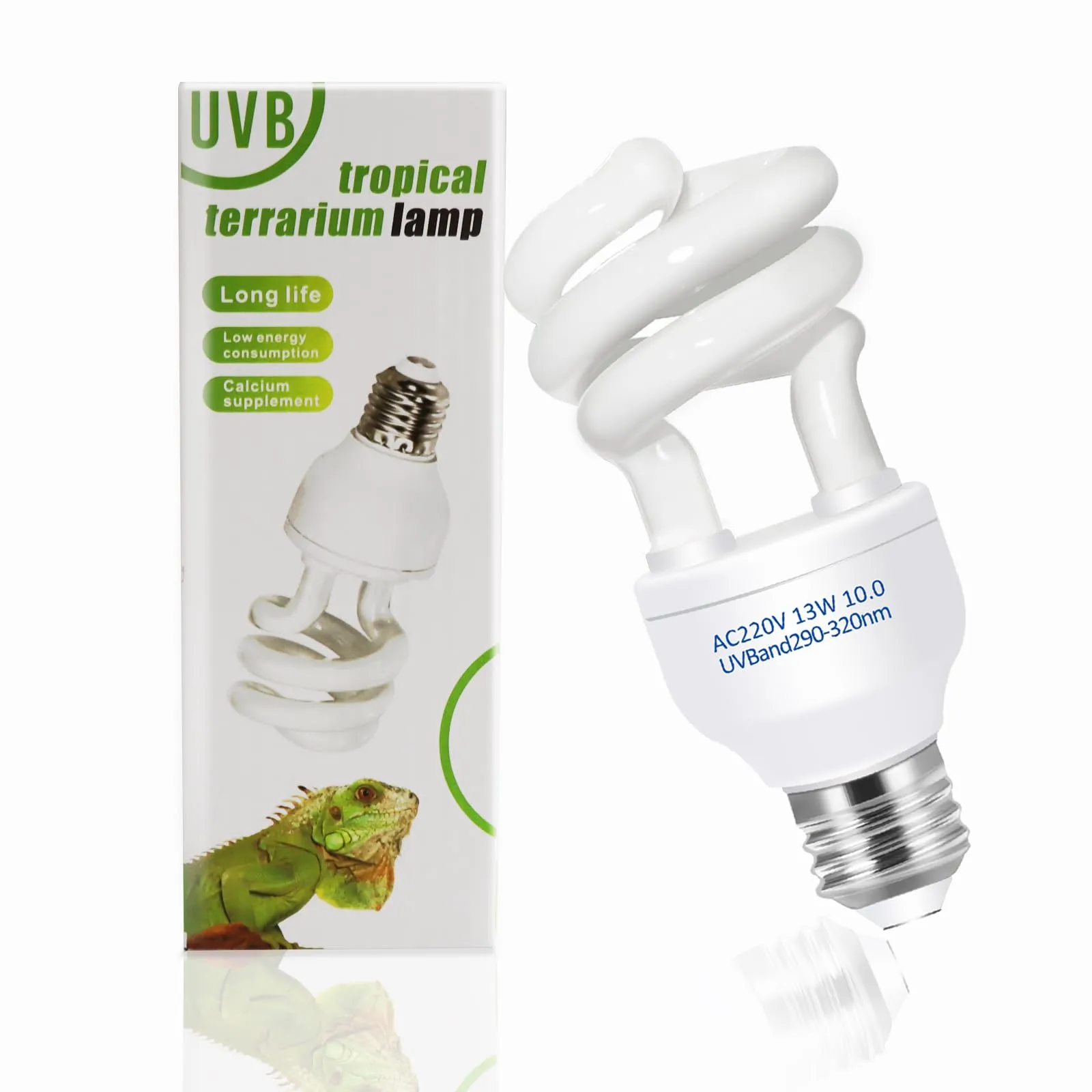 Caldarax Lampada UVB 10.0 per Rettili 13W E27 UVA UVB per Tartarughe, Lucertole, Serpenti, Camaleonti e Draghi Barbuti - immagine 1