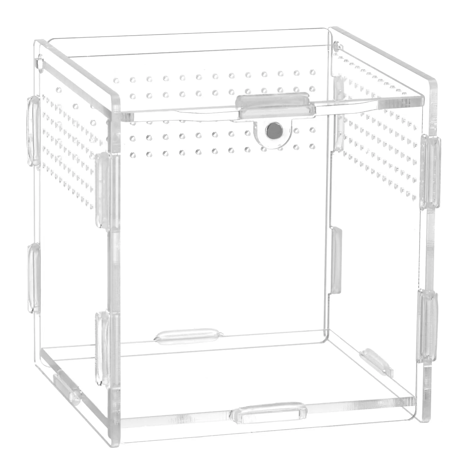 QWORK Scatola per Rettili in Acrilico, Terrario Insetti 9.5 x 9 x 9 cm per Mantide Religiosa, Ragni, Lucertole, Lumache - immagine 1