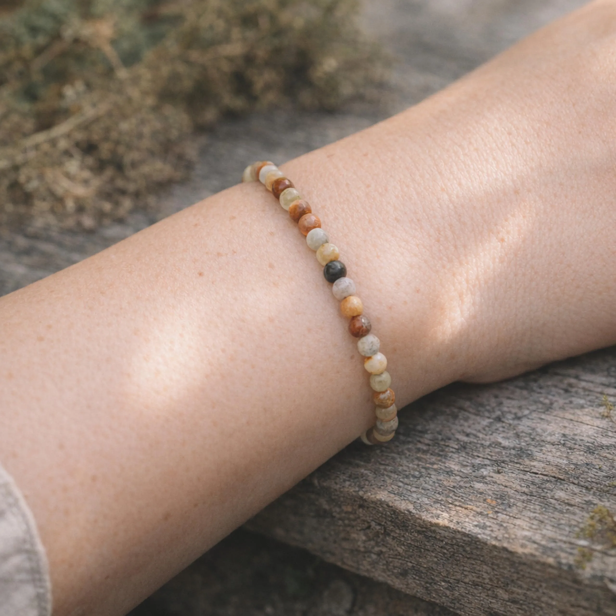 Lebensquelle Plus Mini Bracciale con Perline 4-5 mm Agata Crazy Lace - immagine 2