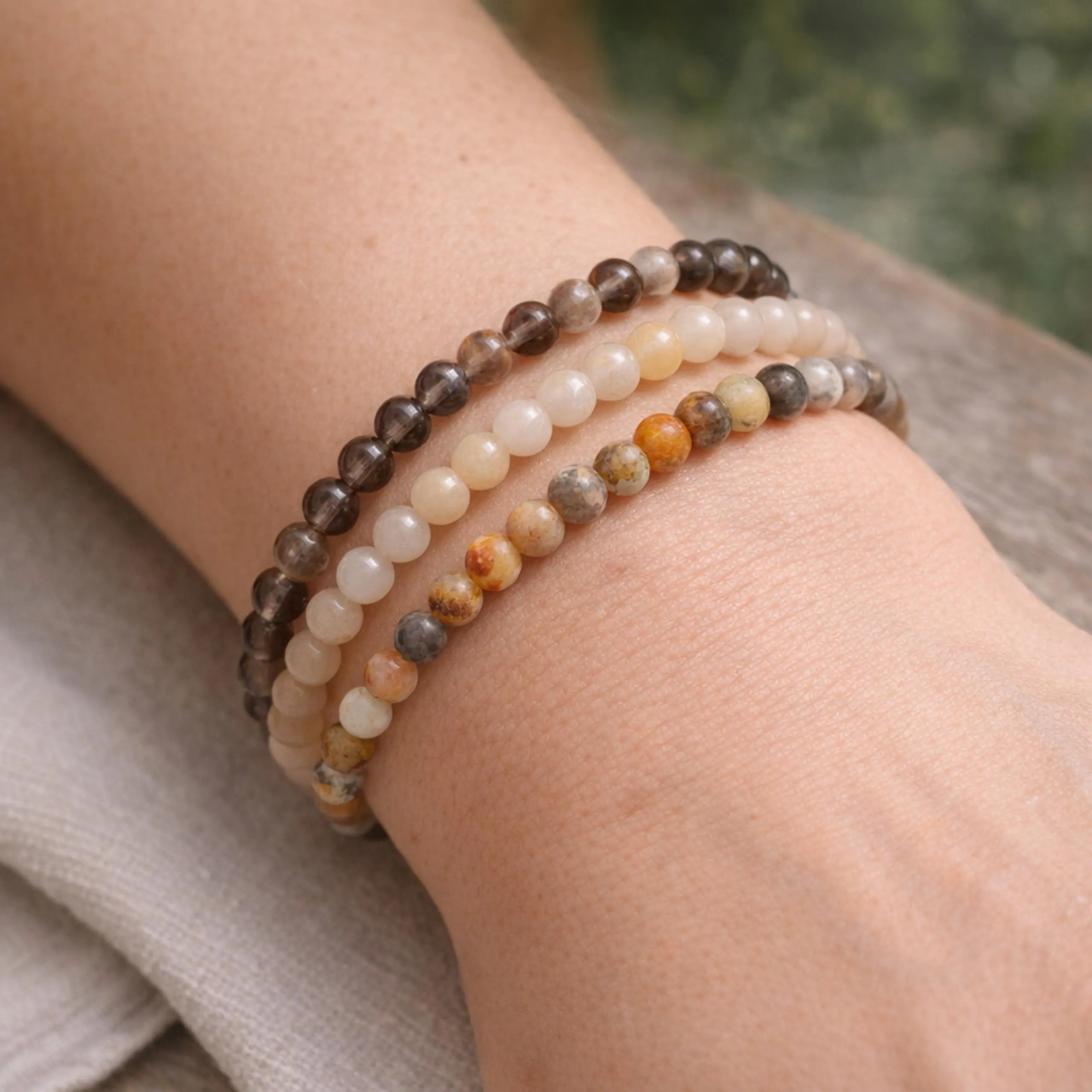 Lebensquelle Plus Mini Bracciale con Perline 4-5 mm Agata Crazy Lace - immagine 6