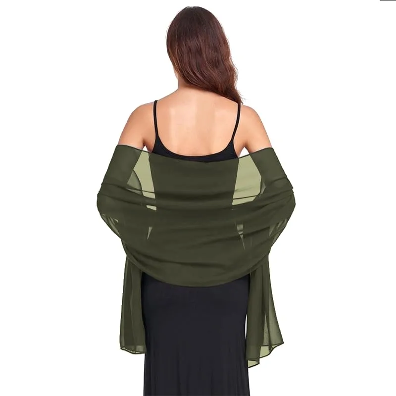 Van Der Rich Stola in Mussola di Seta Foulard Scialle Leggero Donna - Cachi - immagine 1