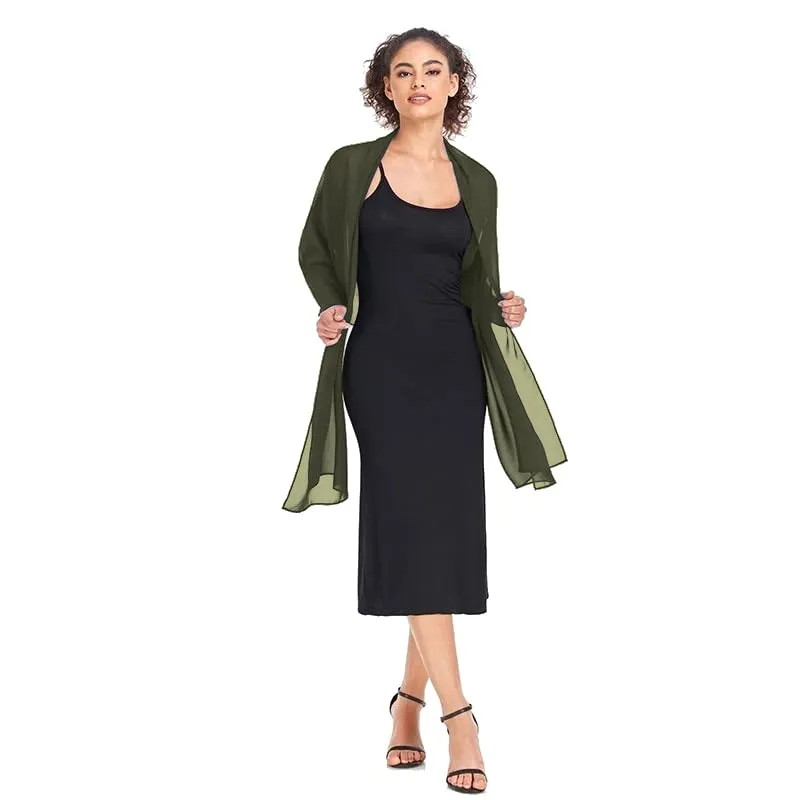 Van Der Rich Stola in Mussola di Seta Foulard Scialle Leggero Donna - Cachi - immagine 2