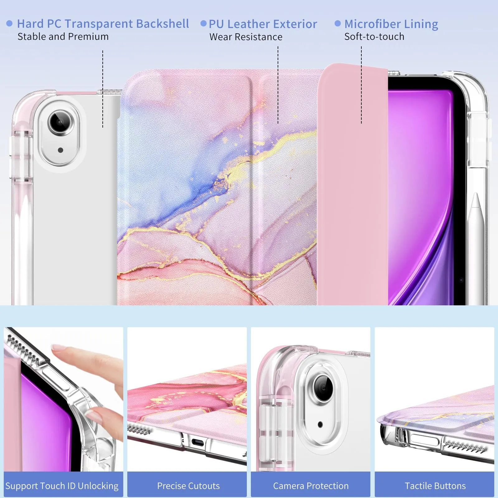 MoKo Cover per iPad Air 11 Pollici (M4/M3/M2) 2024-2026 con Portapenna - immagine 3