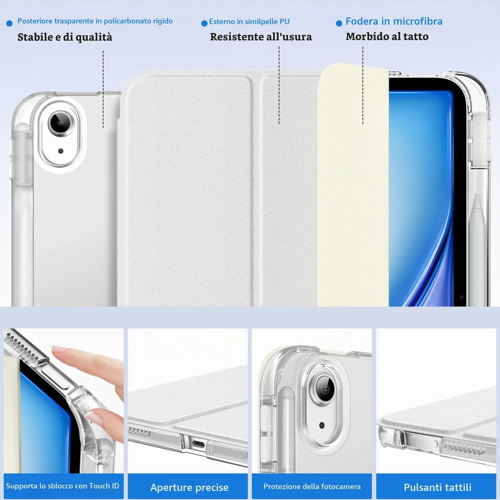 MoKo Cover per iPad Air 11 Pollici (M4/M3/M2) 2024-2026 con Portapenna - immagine 3